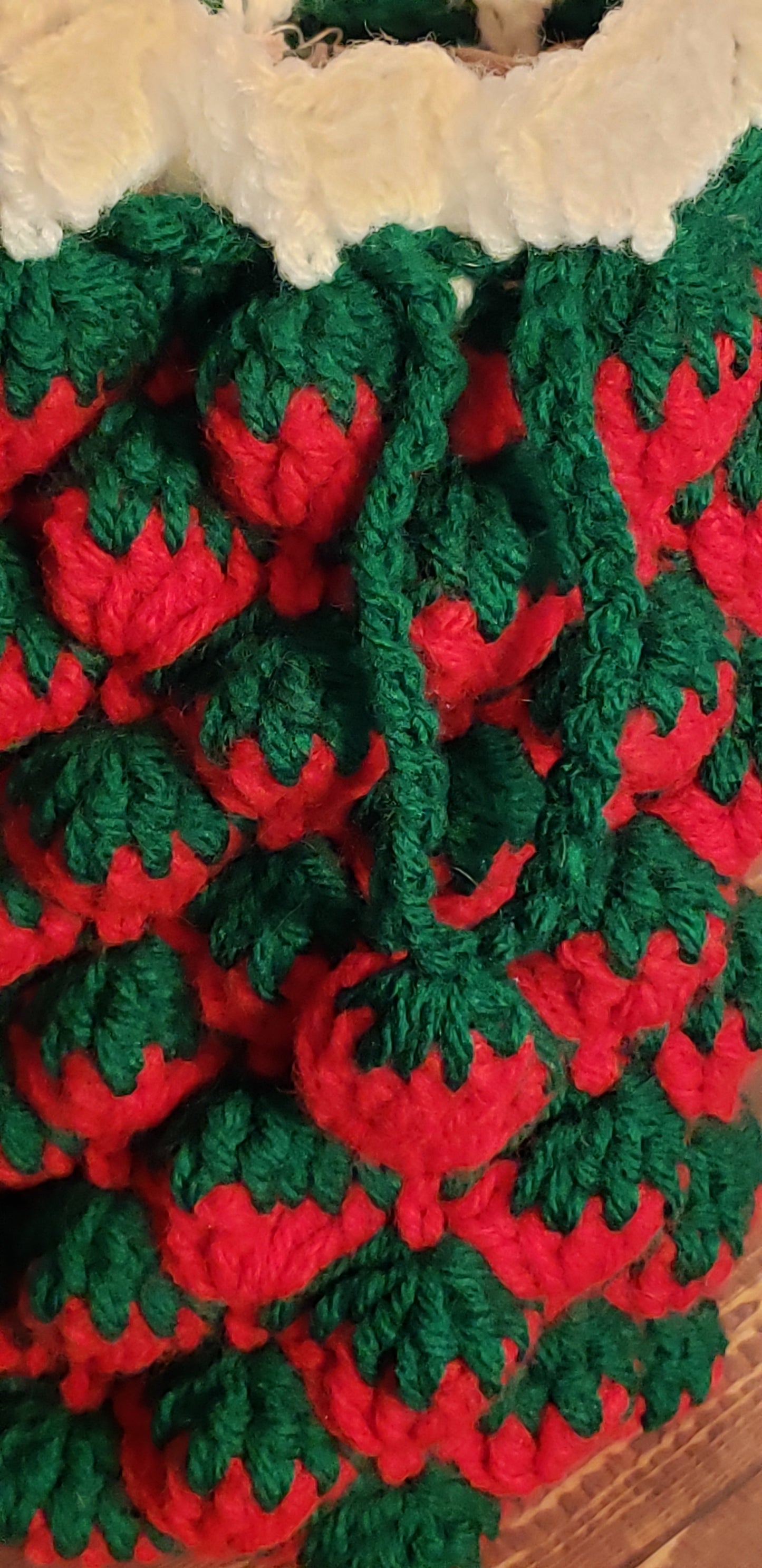 Crochet Strawberry Lined Purse Handmade Bag