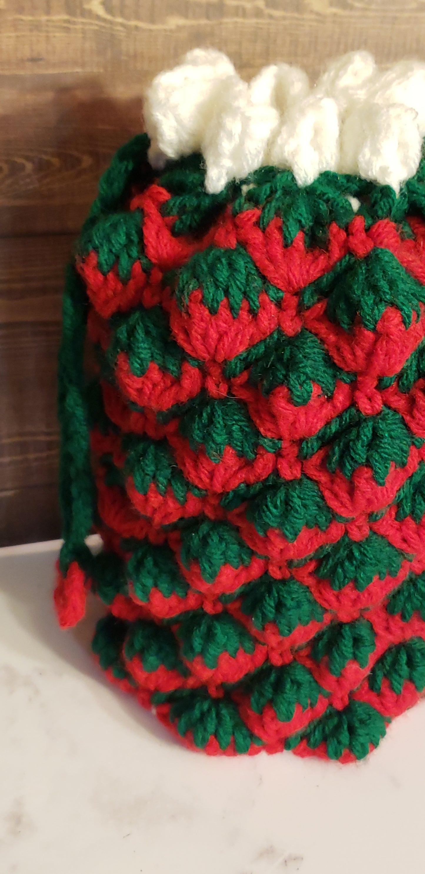 Crochet Strawberry Lined Purse Handmade Bag