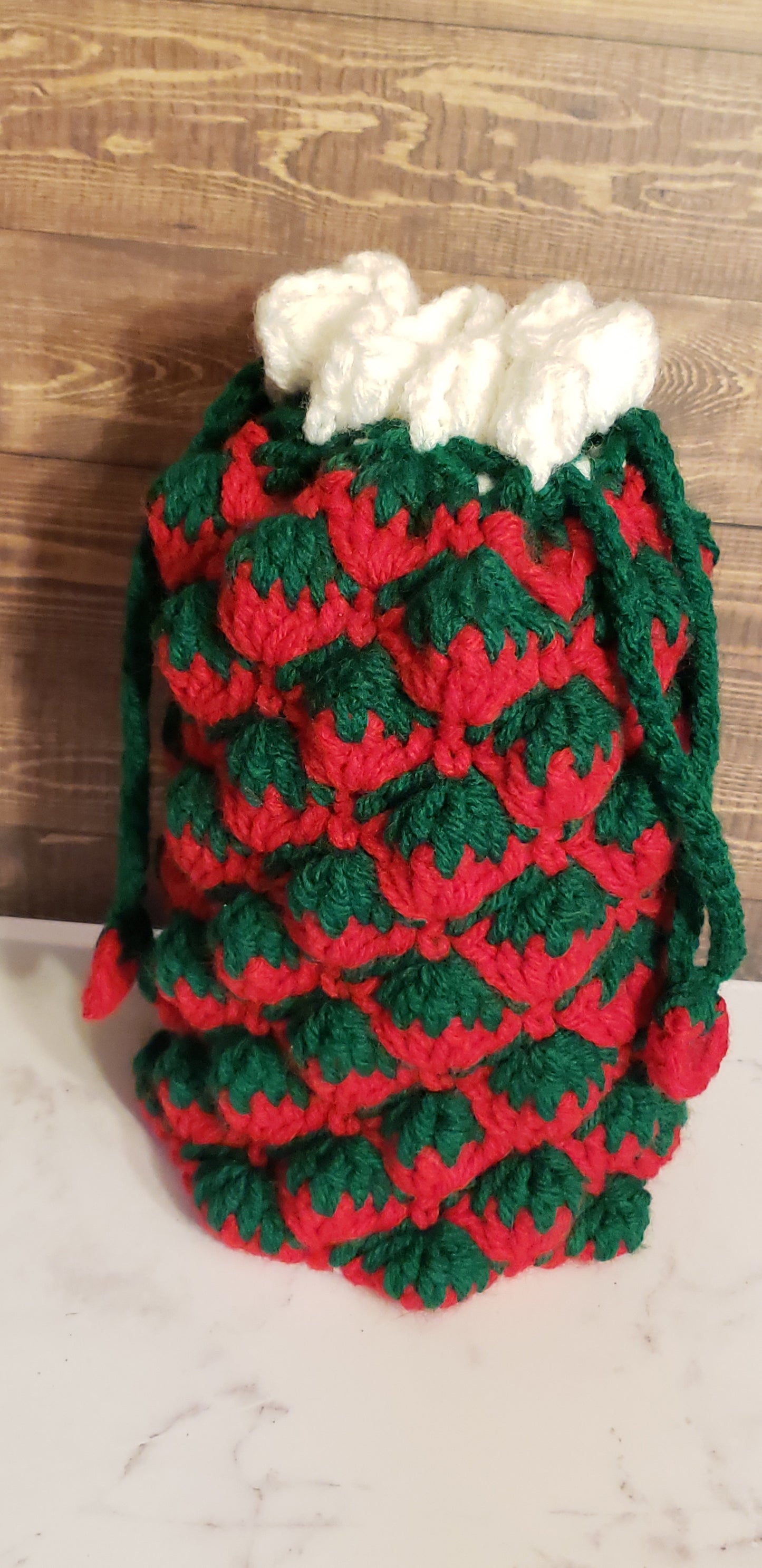 Crochet Strawberry Lined Purse Handmade Bag