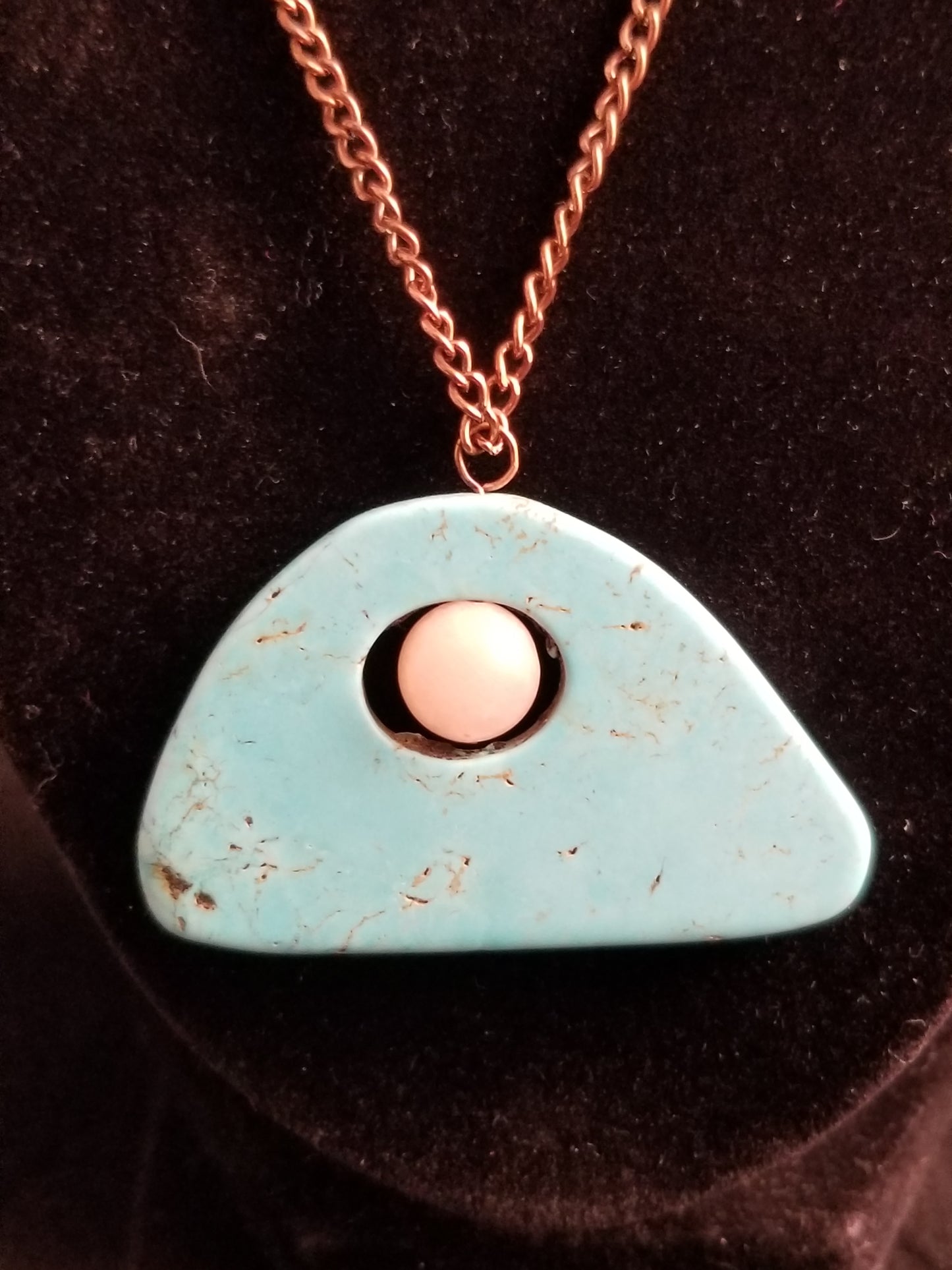 Opal Dot Turquoise Copper Necklace