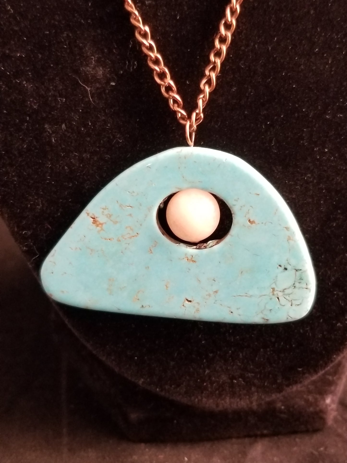 Opal Dot Turquoise Copper Necklace