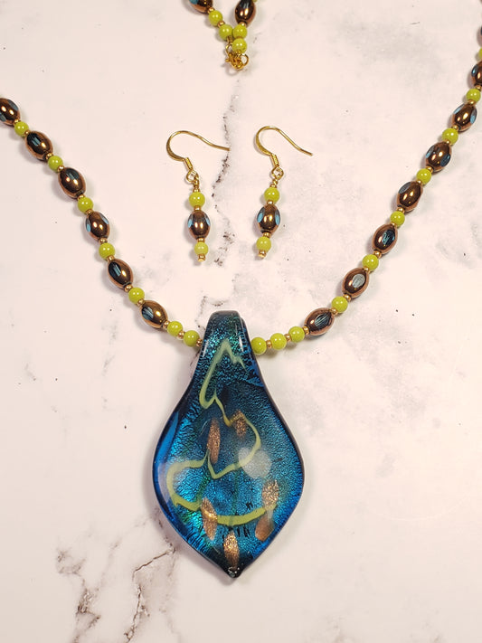 Ocean Breeze OOAK Necklace & Earring set