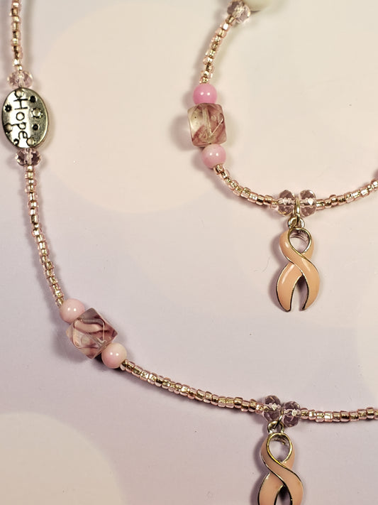 Breast Cancer Awareness Necklace & Bracelet Set #2