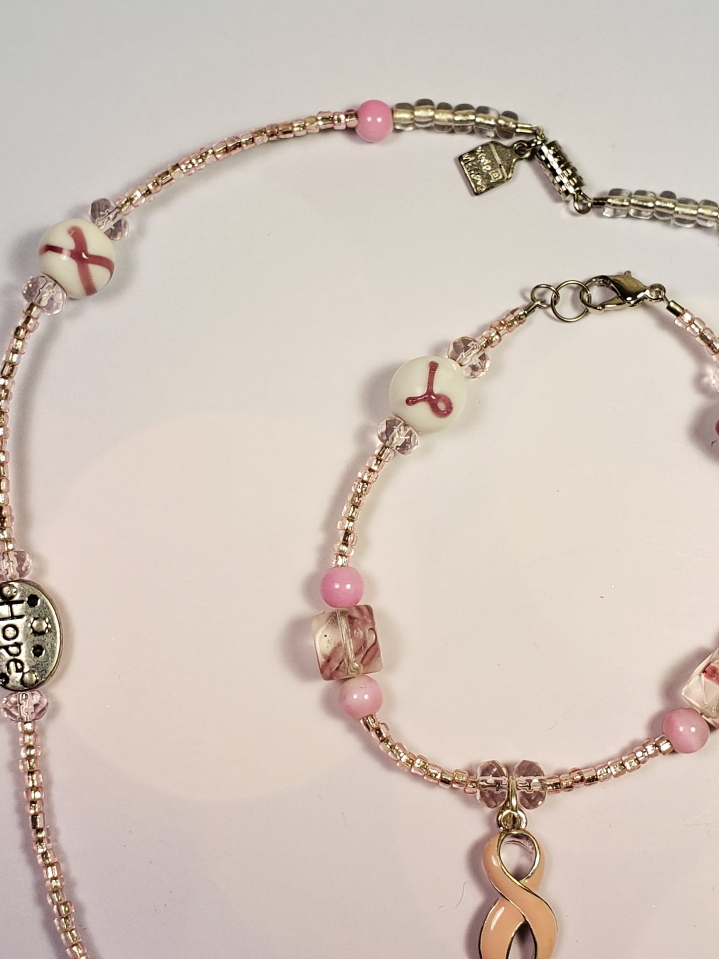 Breast Cancer Awareness Necklace & Bracelet Set #2