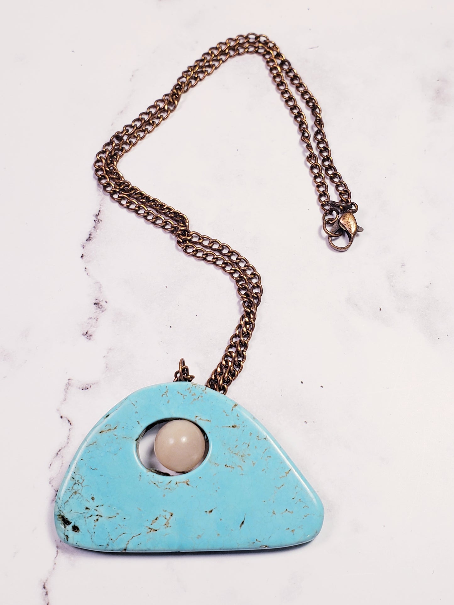 Opal Dot Turquoise Copper Necklace