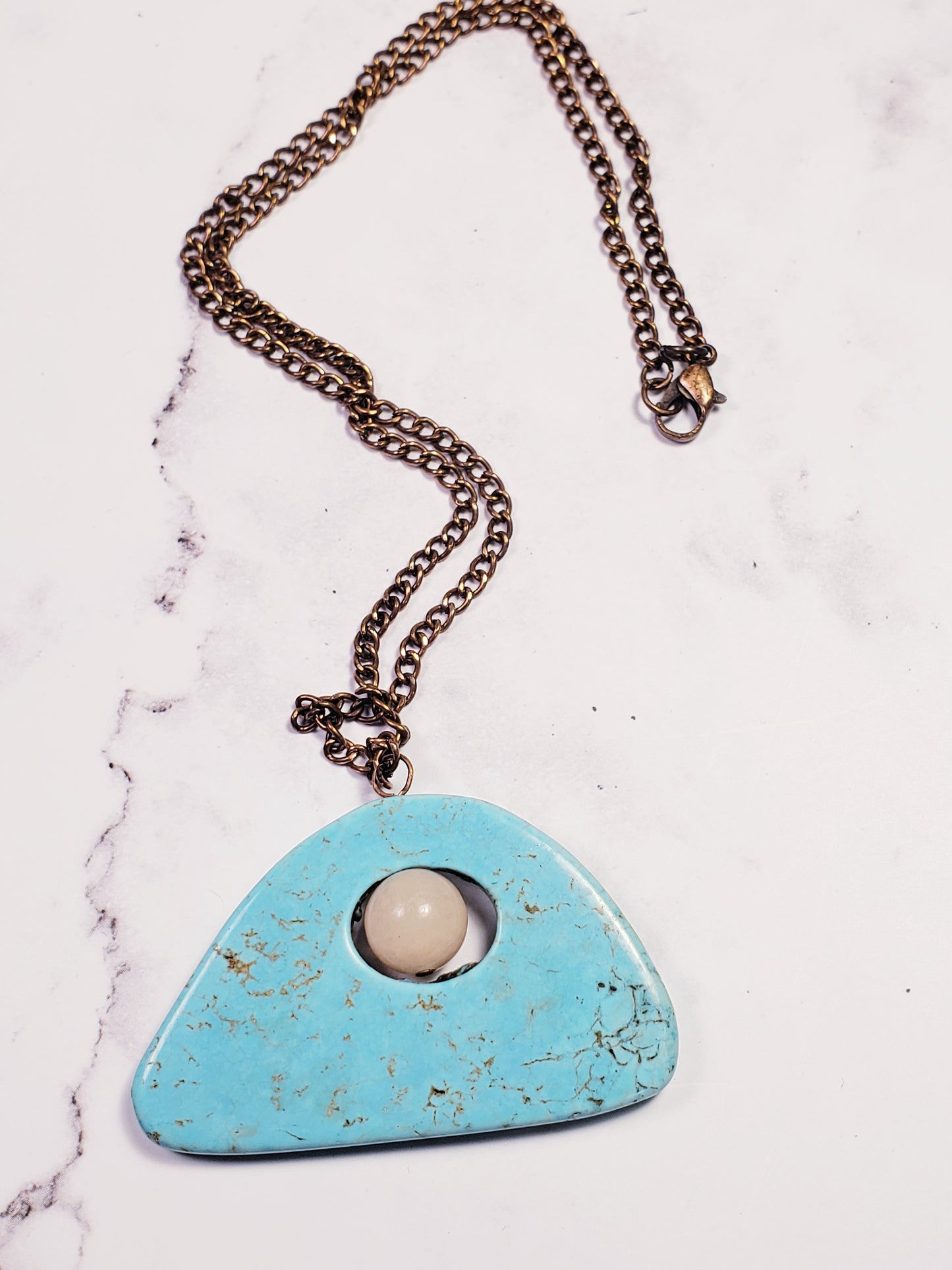 Opal Dot Turquoise Copper Necklace