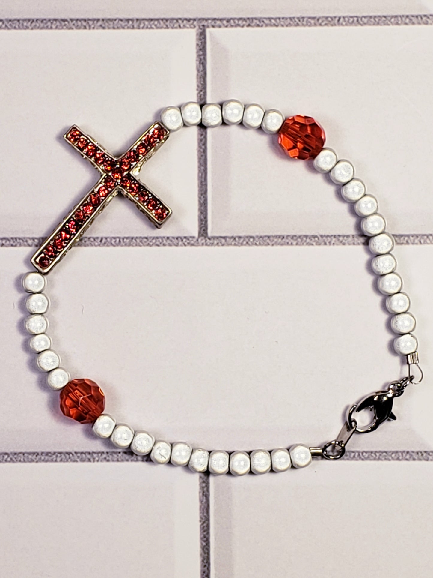 Red Cross Miracle beaded bracelet