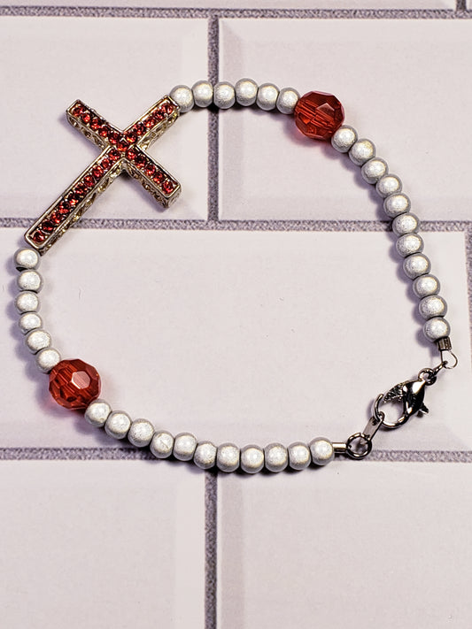 Red Cross Miracle beaded bracelet