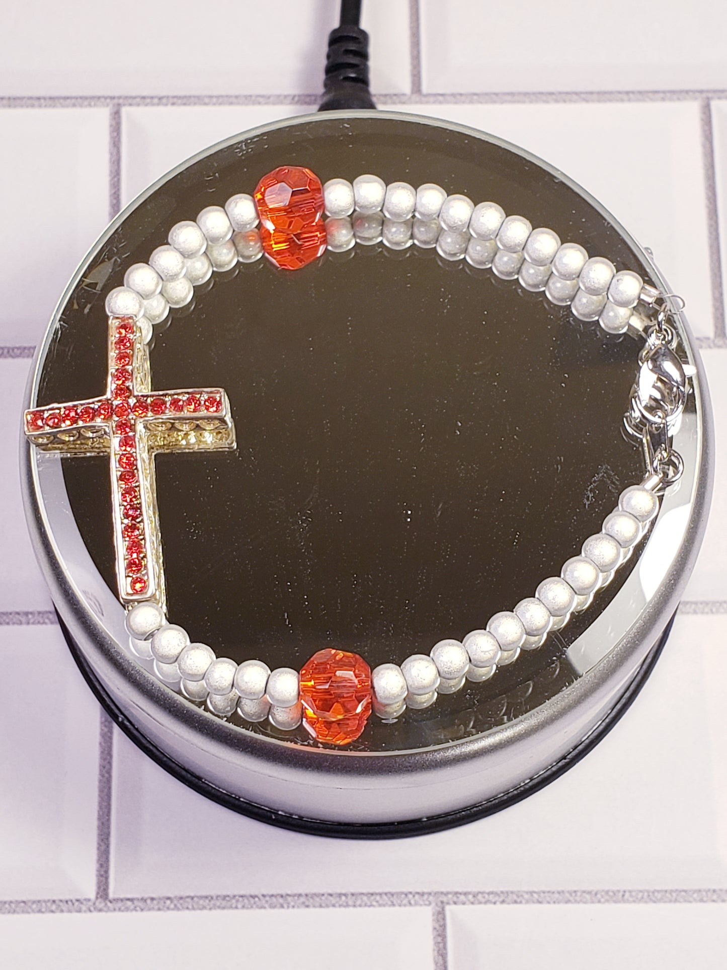 Red Cross Miracle beaded bracelet