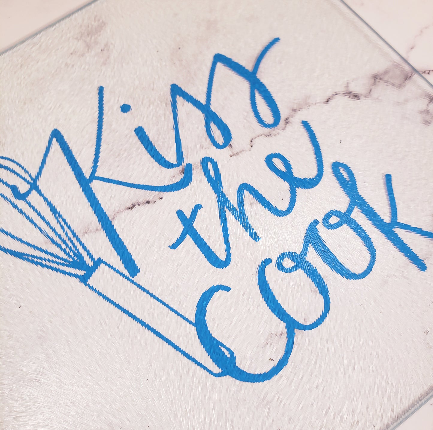 Kiss The Cook Glass Cutting Board