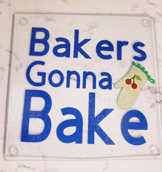 Baker's Gonna Bake Glass Cutting Board