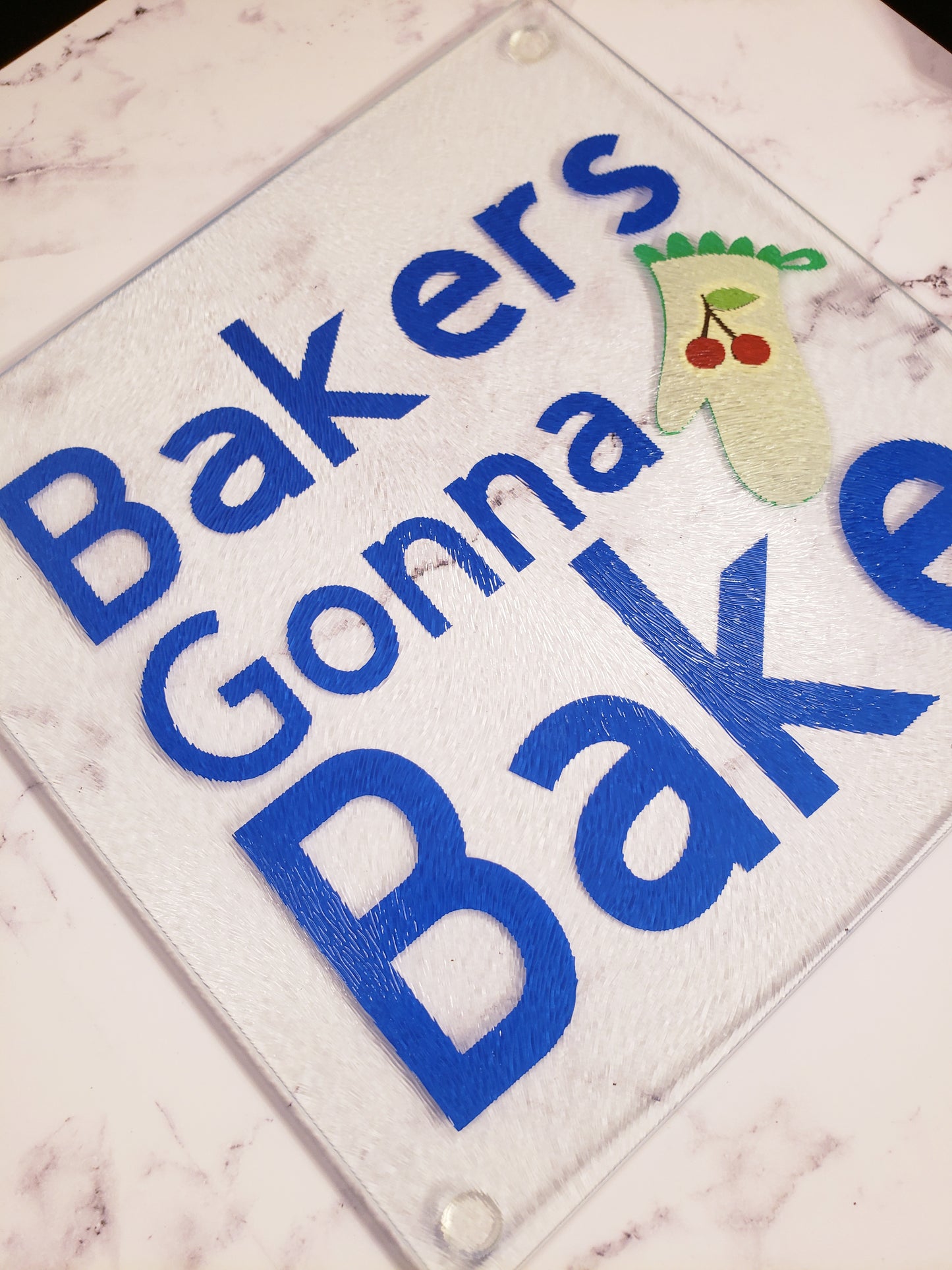 Baker's Gonna Bake Glass Cutting Board