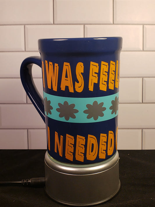 Blue Coffee Mug "I Was Feeling Basic, I needed Coffee" 120z