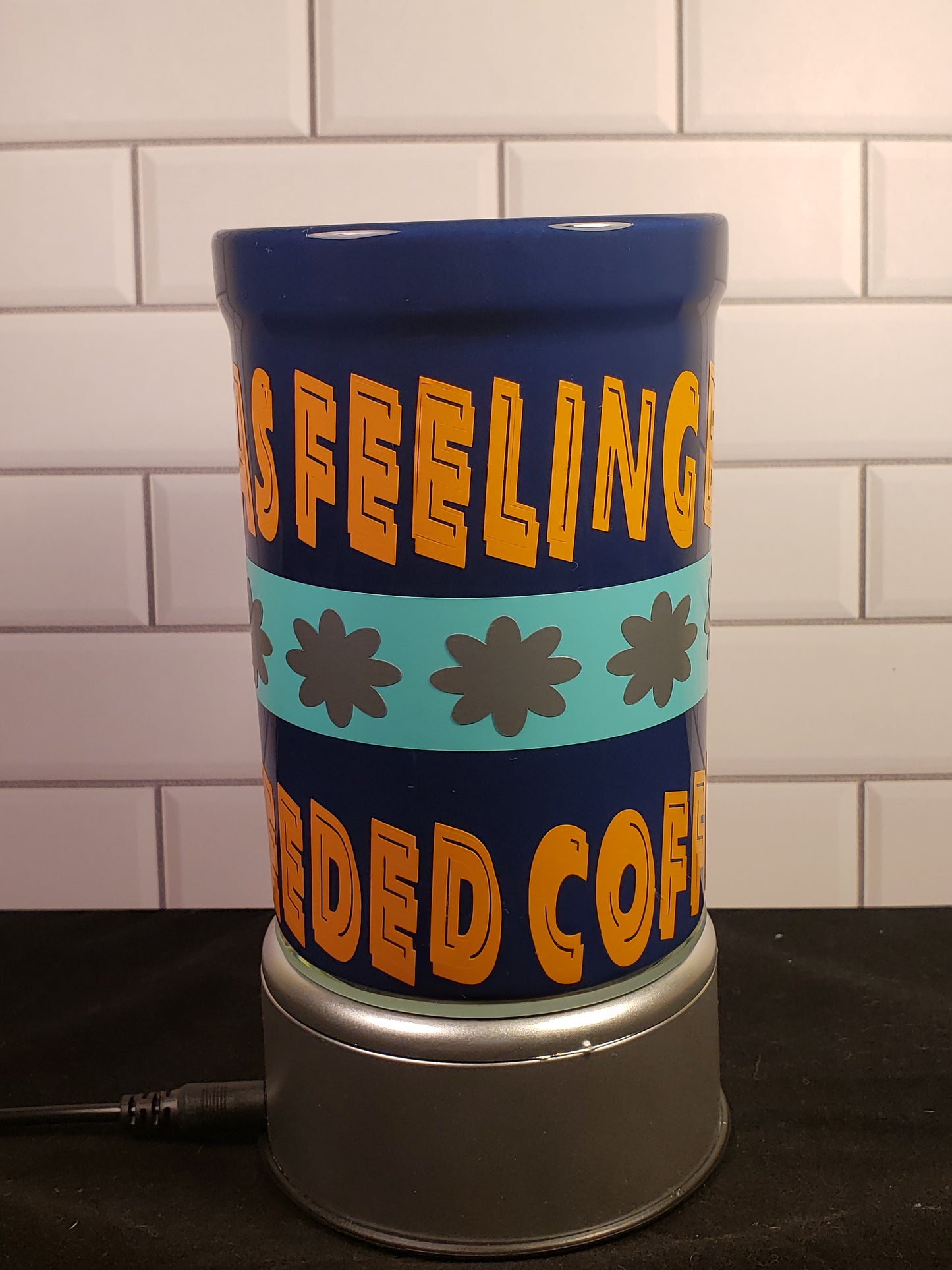 Blue Coffee Mug "I Was Feeling Basic, I needed Coffee" 120z