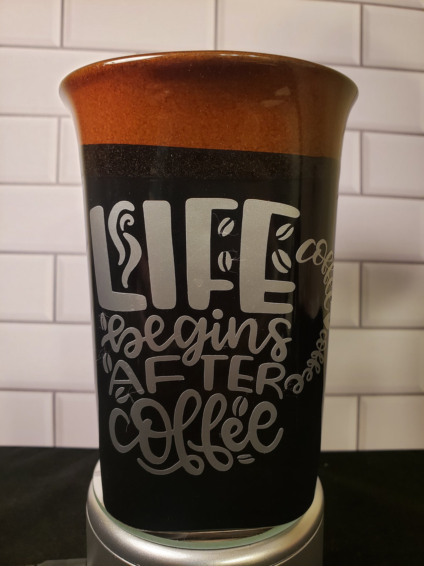 Life begins after coffee 12oz Black mug