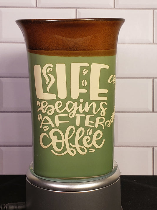 Life Begins After coffee 12oz Mug Green