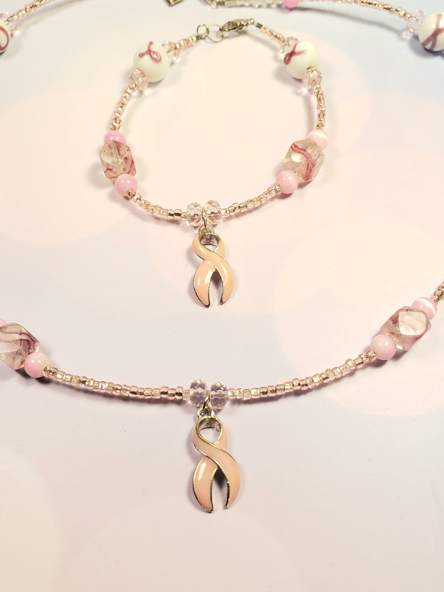 Breast Cancer Awareness Necklace & Bracelet Set #2