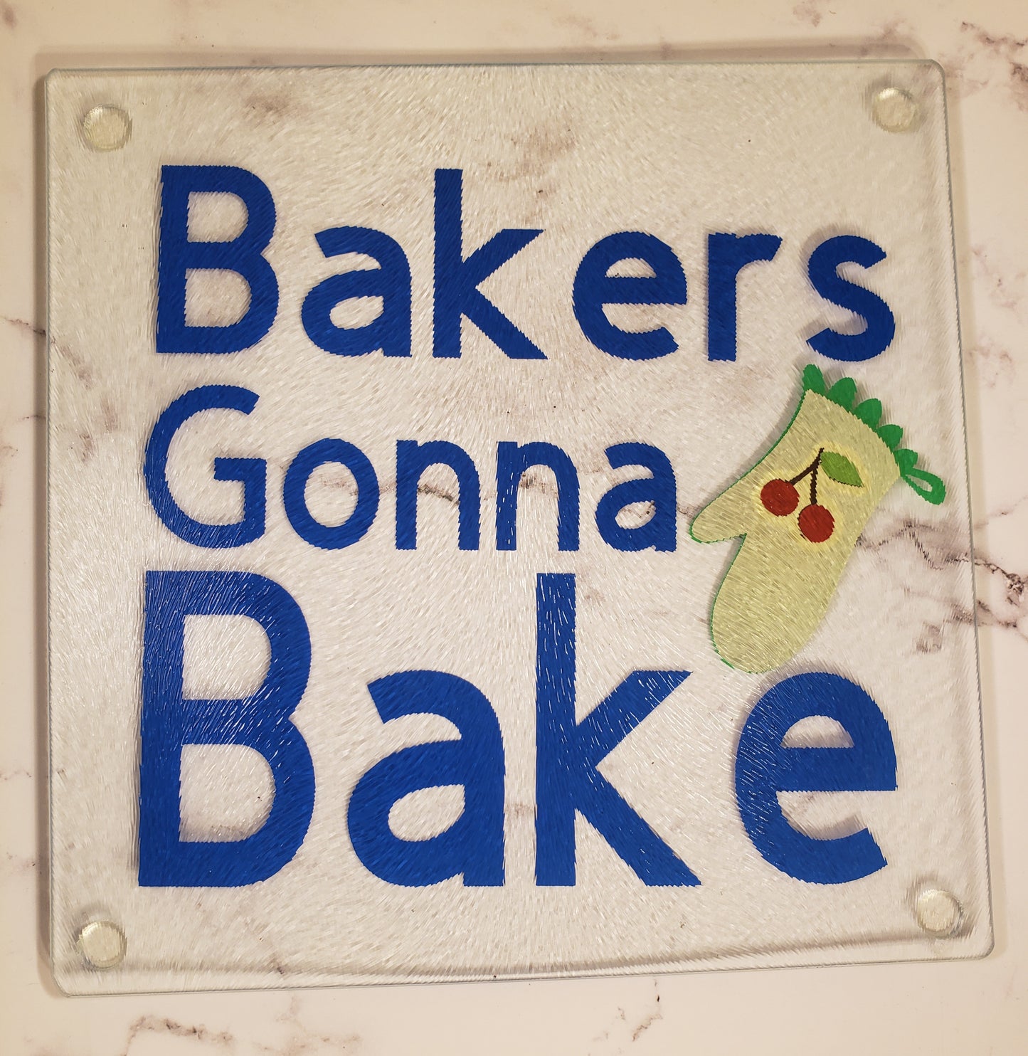 Baker's Gonna Bake Glass Cutting Board