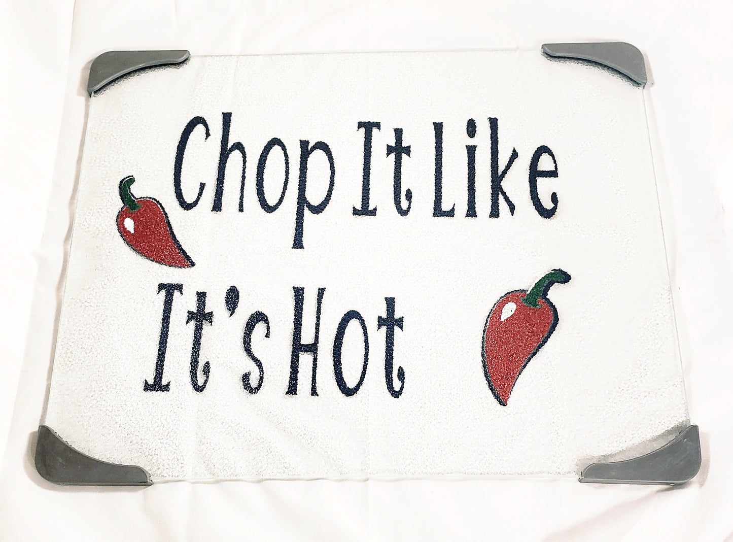 Chop It Like It's Hot Glass cutting board