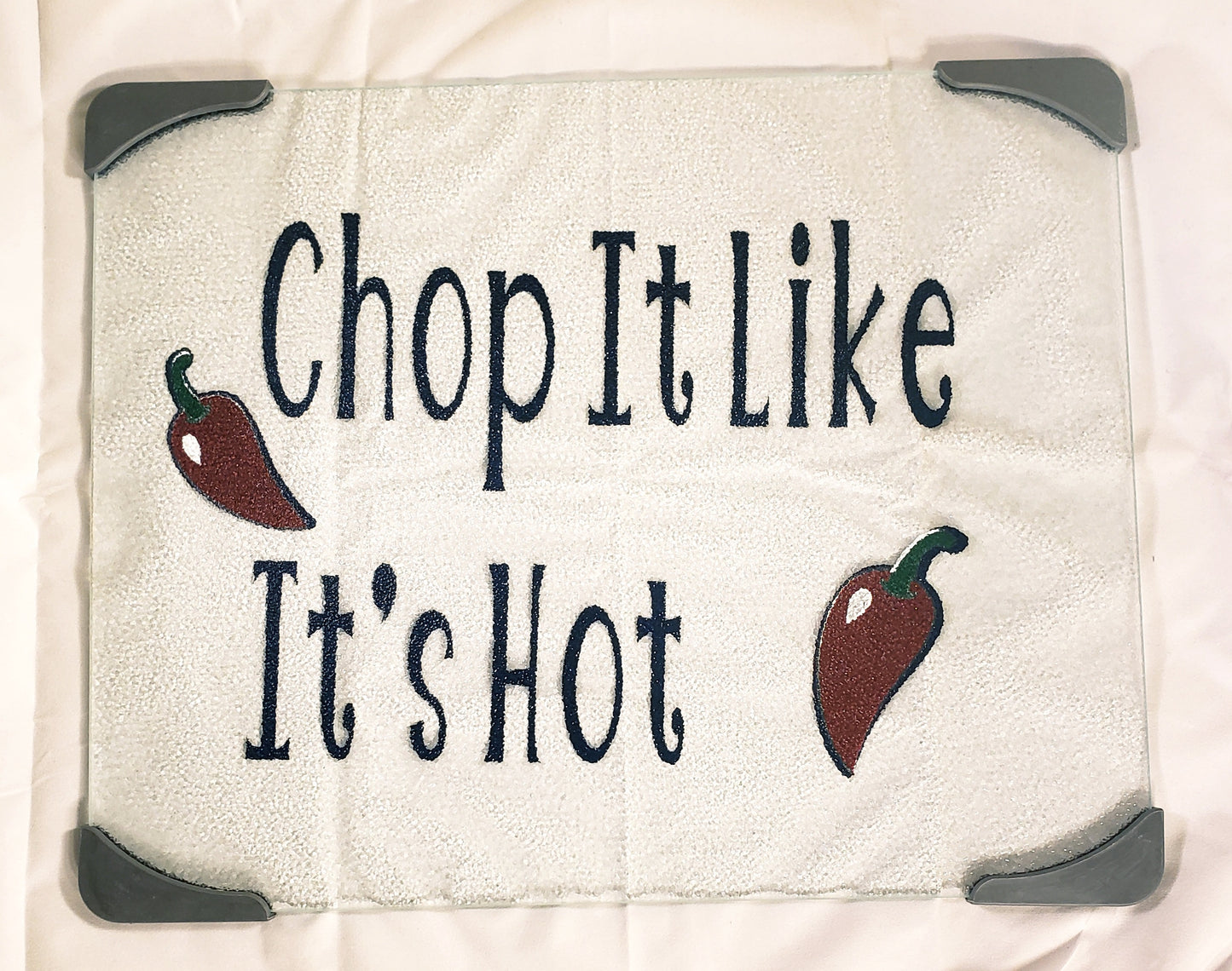 Chop It Like It's Hot Glass cutting board