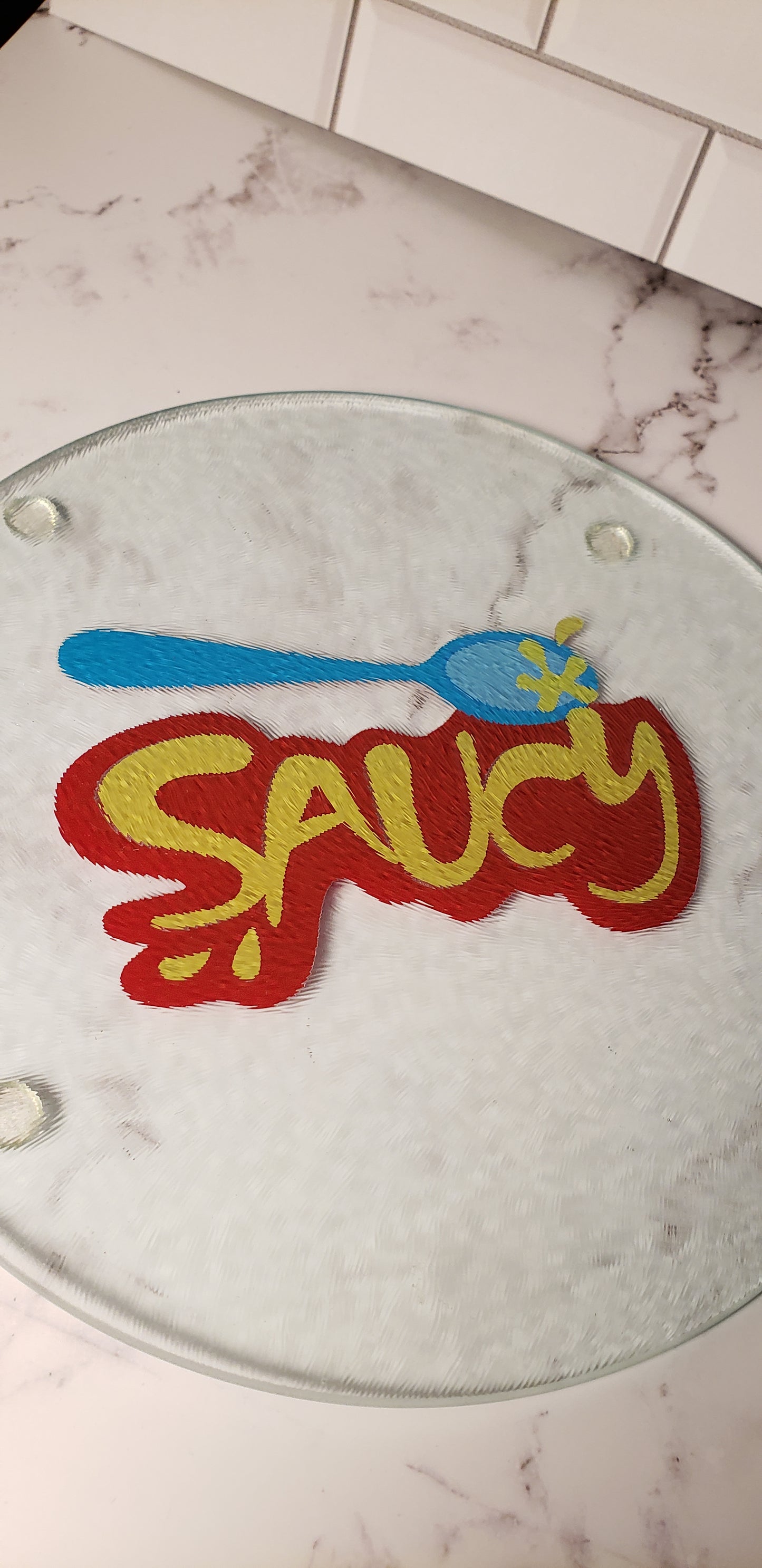 Saucy Glass Cutting Board