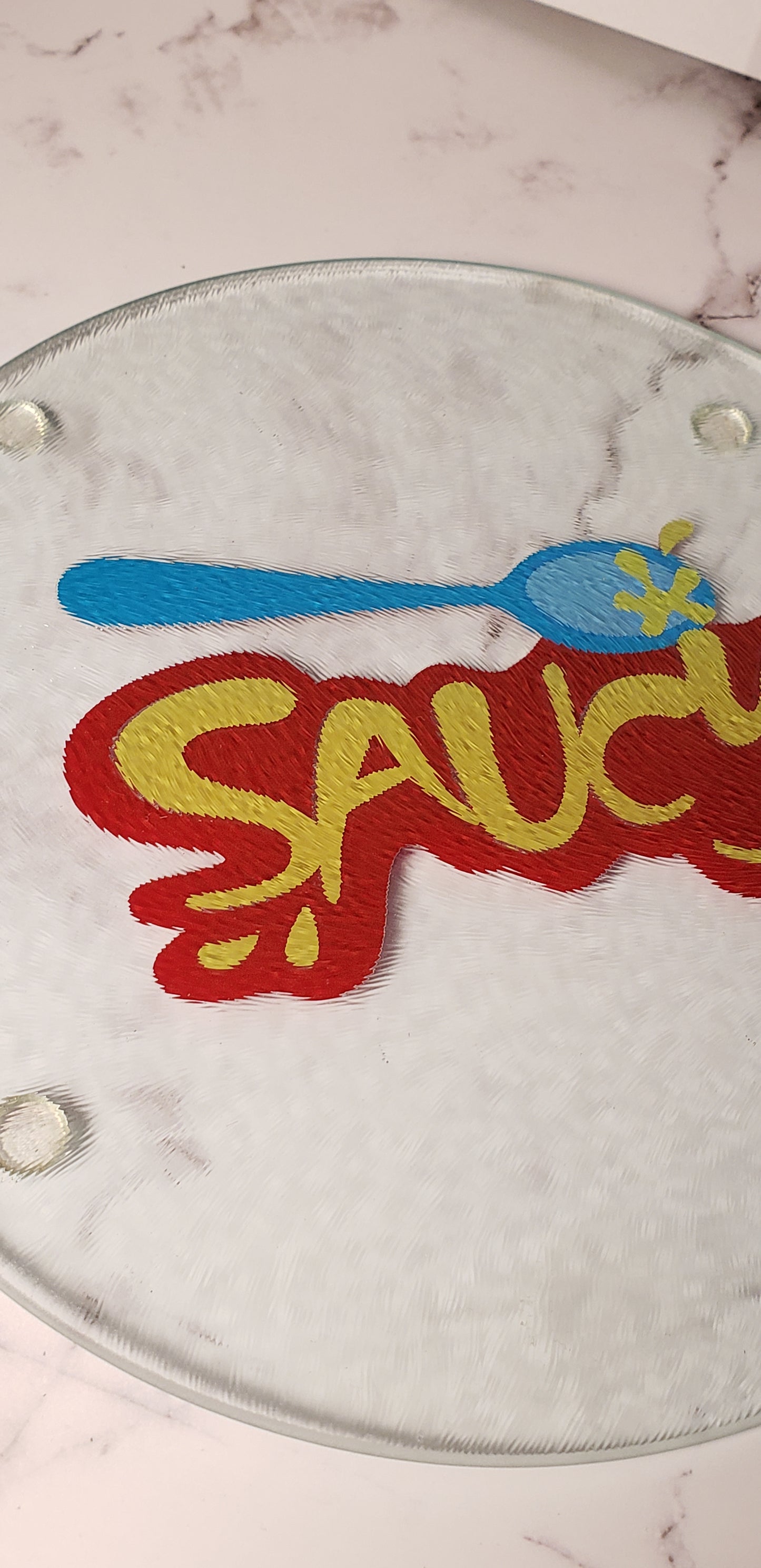 Saucy Glass Cutting Board