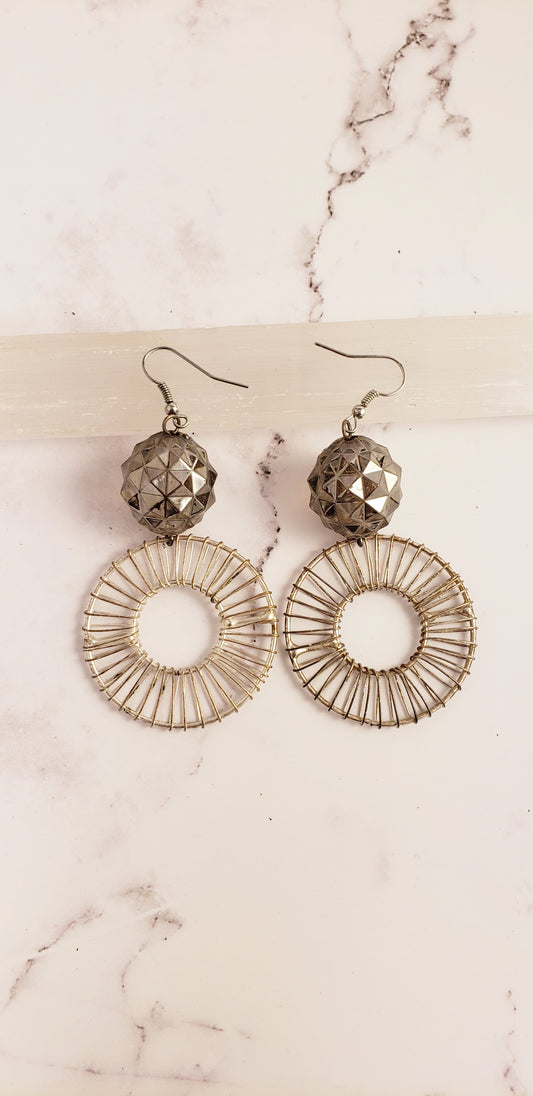 Bumpy Spheres Silver Earrings