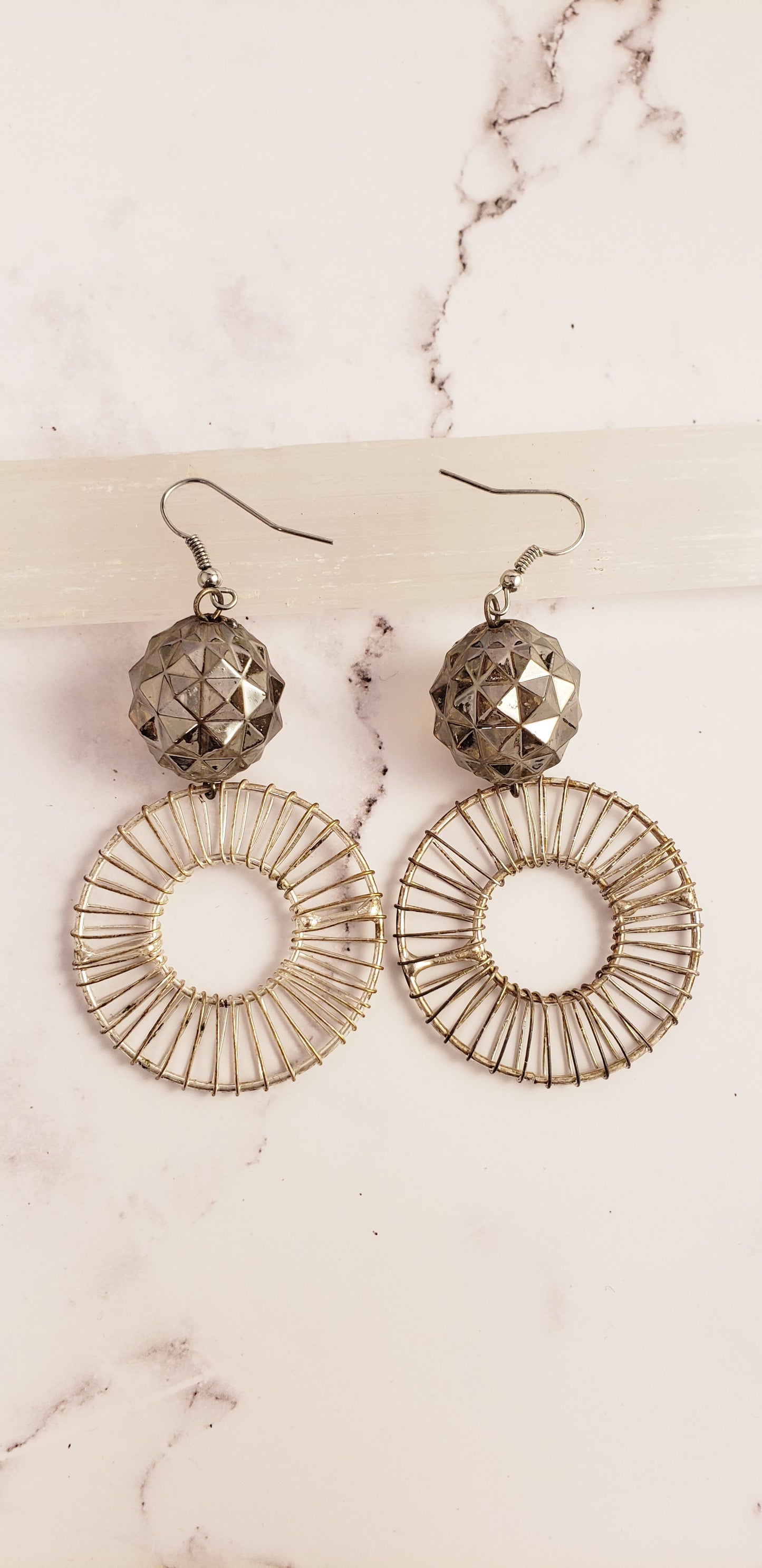 Bumpy Spheres Silver Earrings