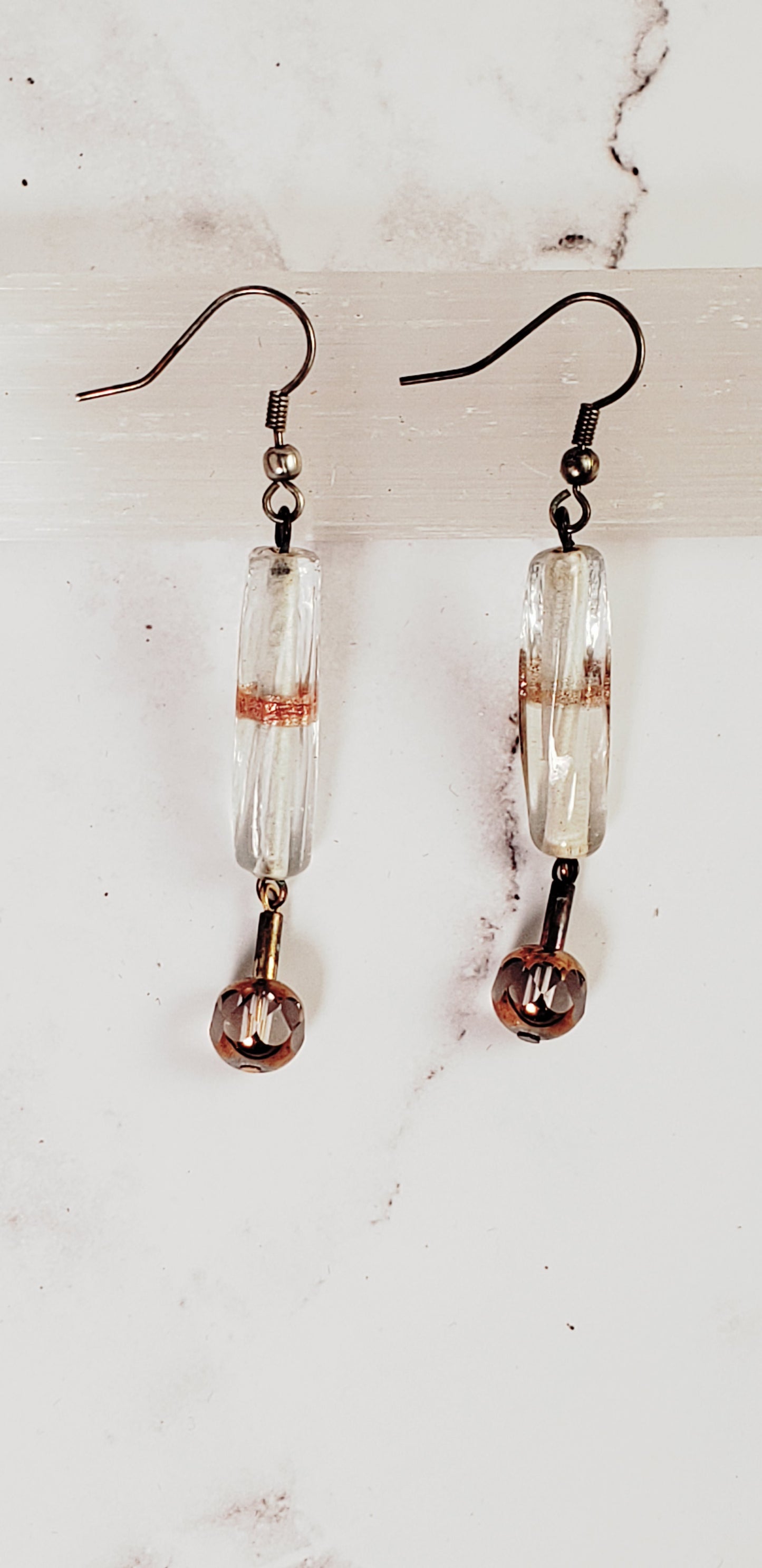 Golden Bites Glass Tube Earrings