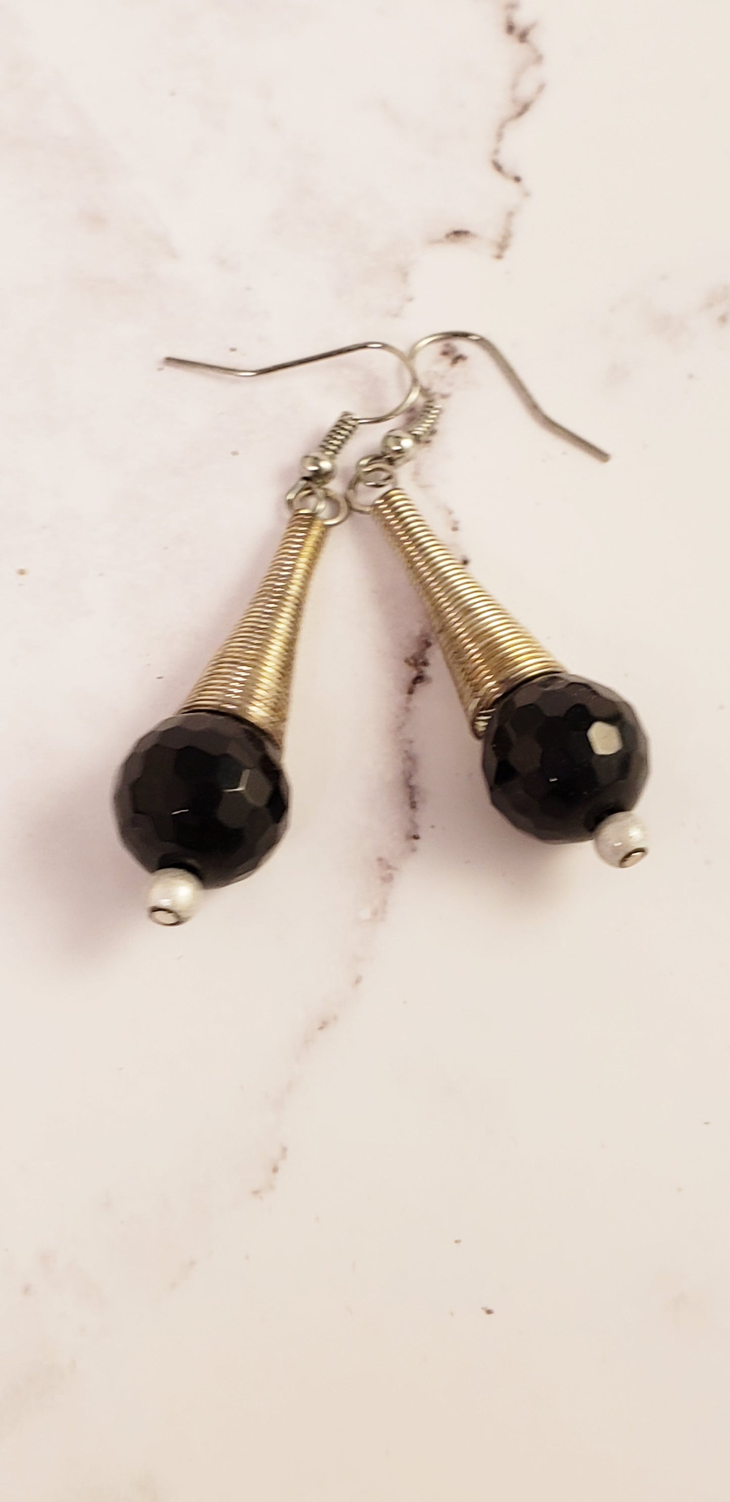 Apache Tears Earrings OOAK