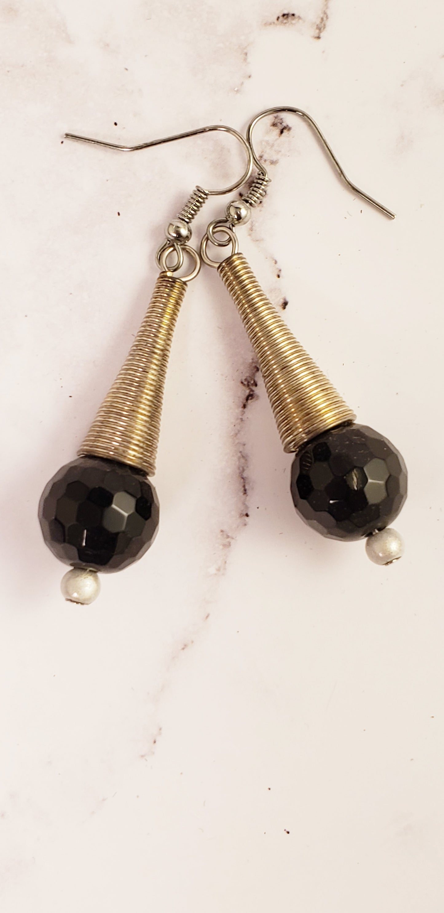 Apache Tears Earrings OOAK