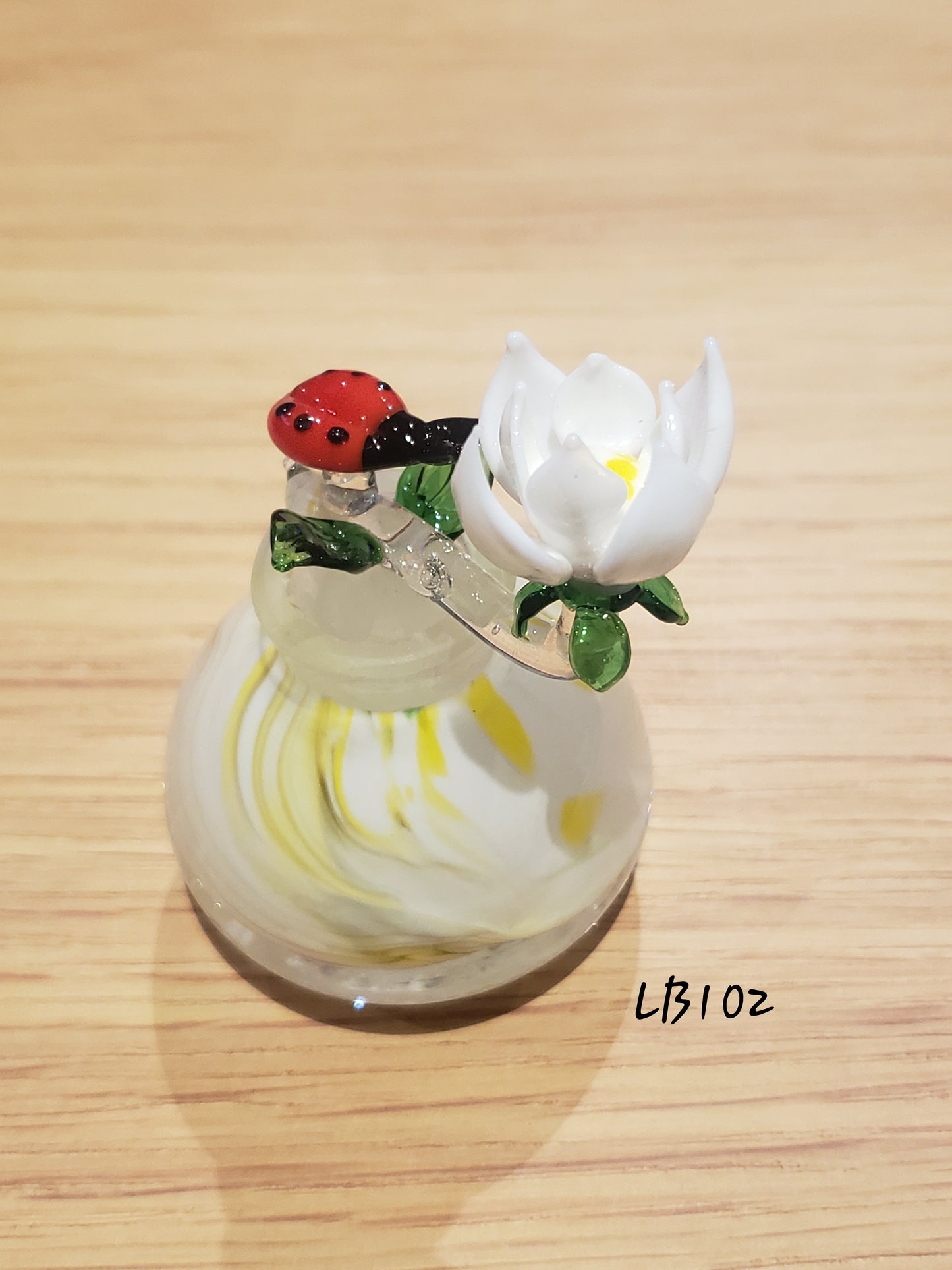 Handmade Vintage Style Glass Lady Bug Essential Oil & Perfume Bottle #102