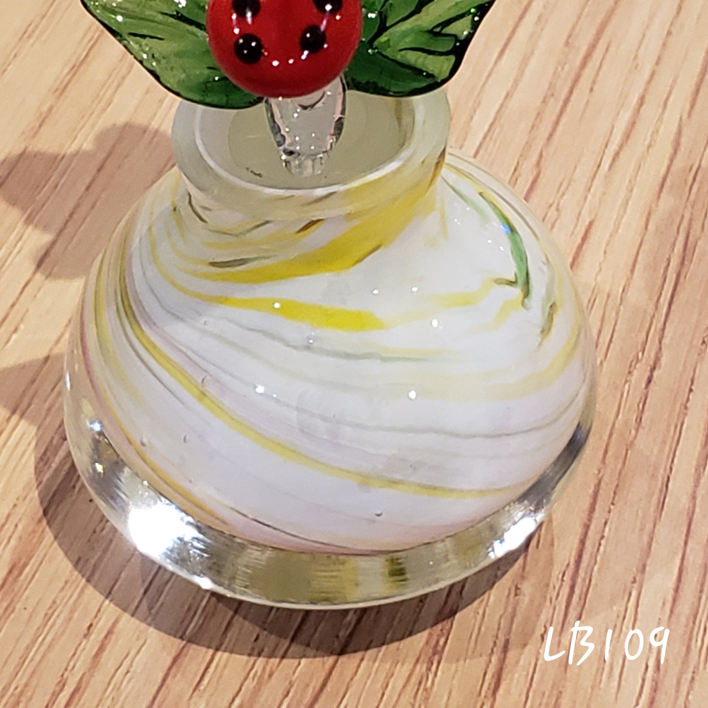 Handmade Vintage Style Glass Lady Bug Essential Oil & Perfume Bottle #109