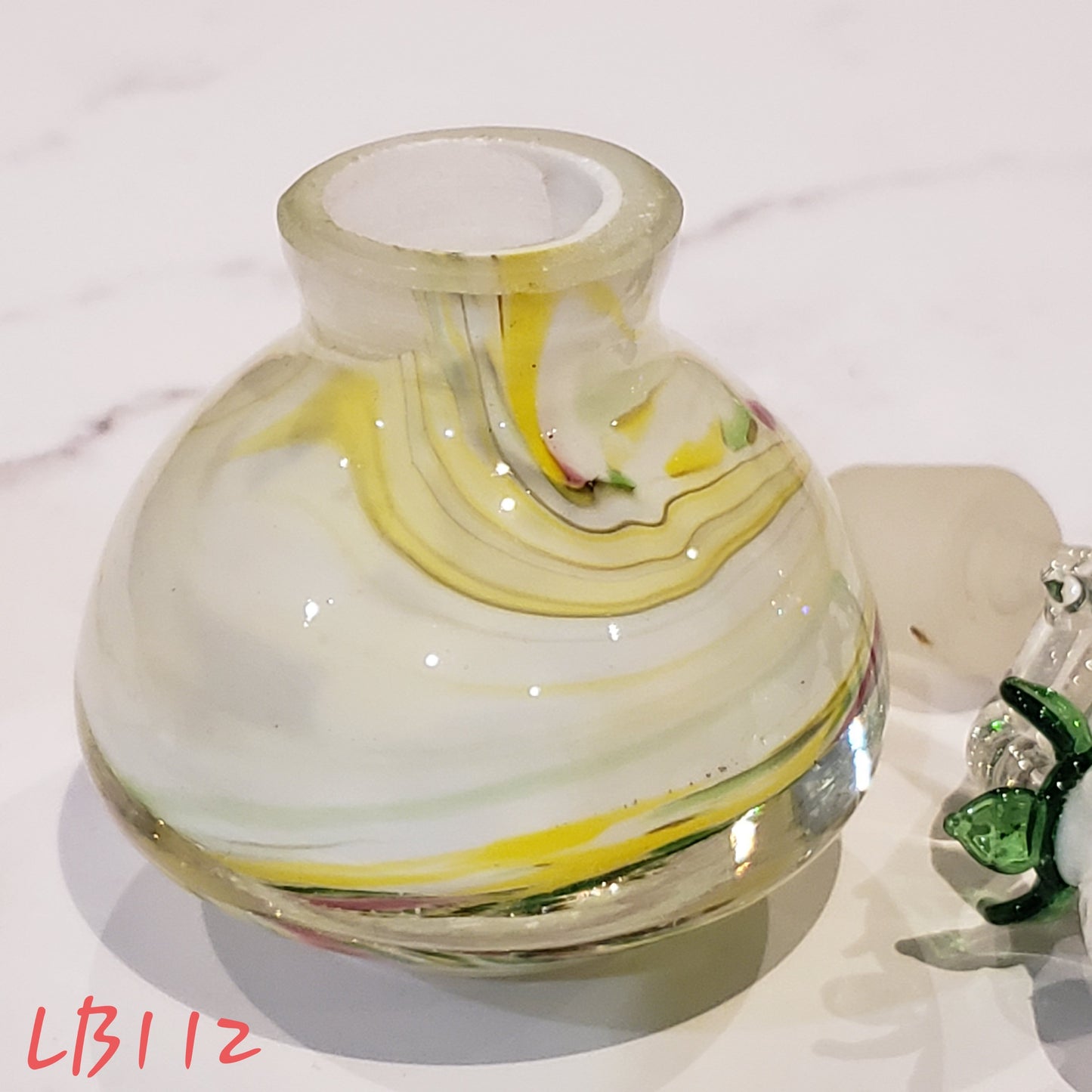 #112 Handmade Vintage Style Glass Lady Bug Essential Oil & Perfume Bottle