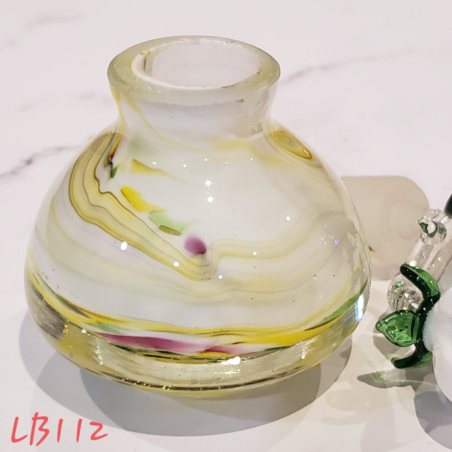 #112 Handmade Vintage Style Glass Lady Bug Essential Oil & Perfume Bottle