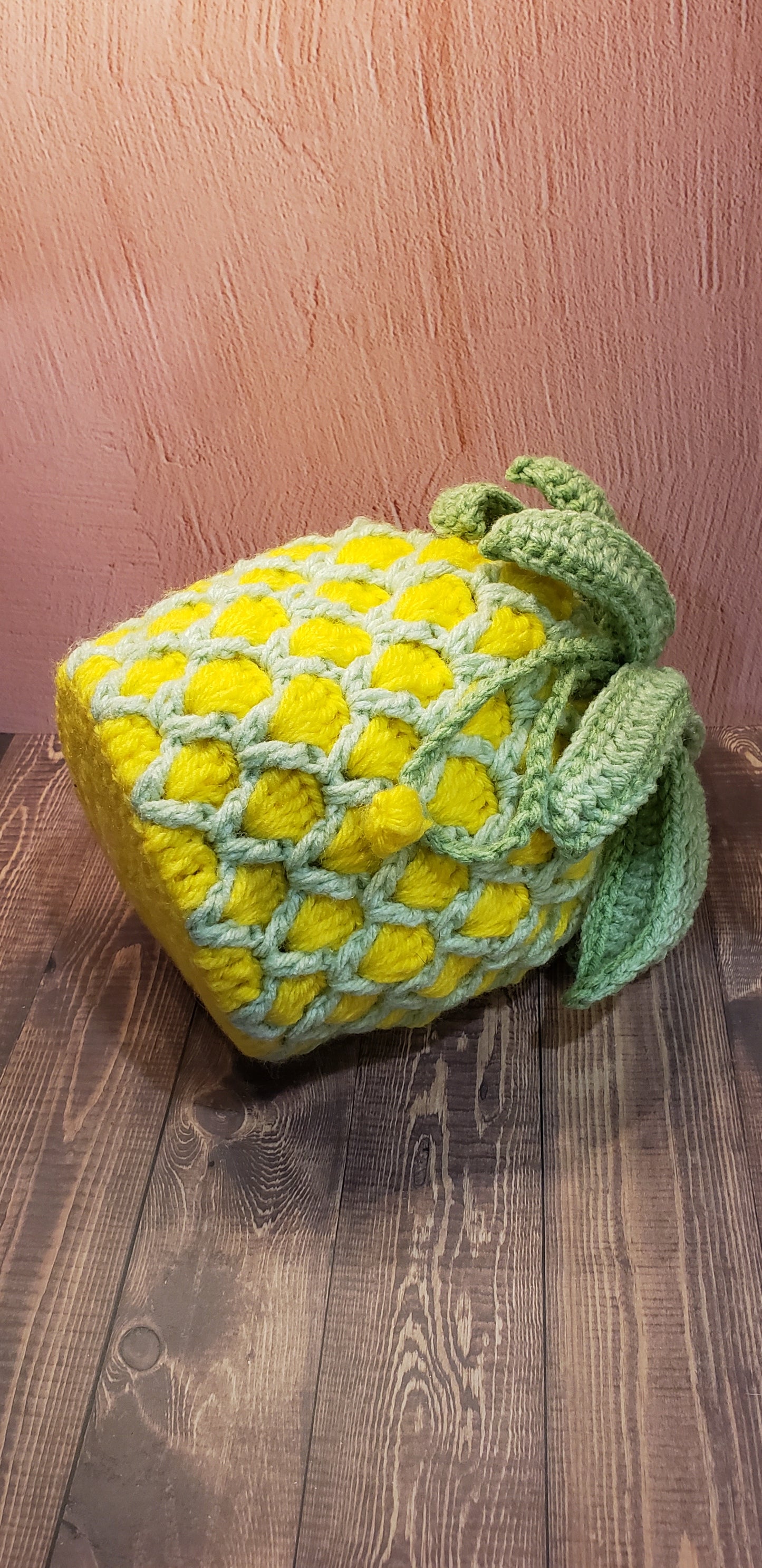 Handmade Crochet Pineapple Handbag Wristlet PB6