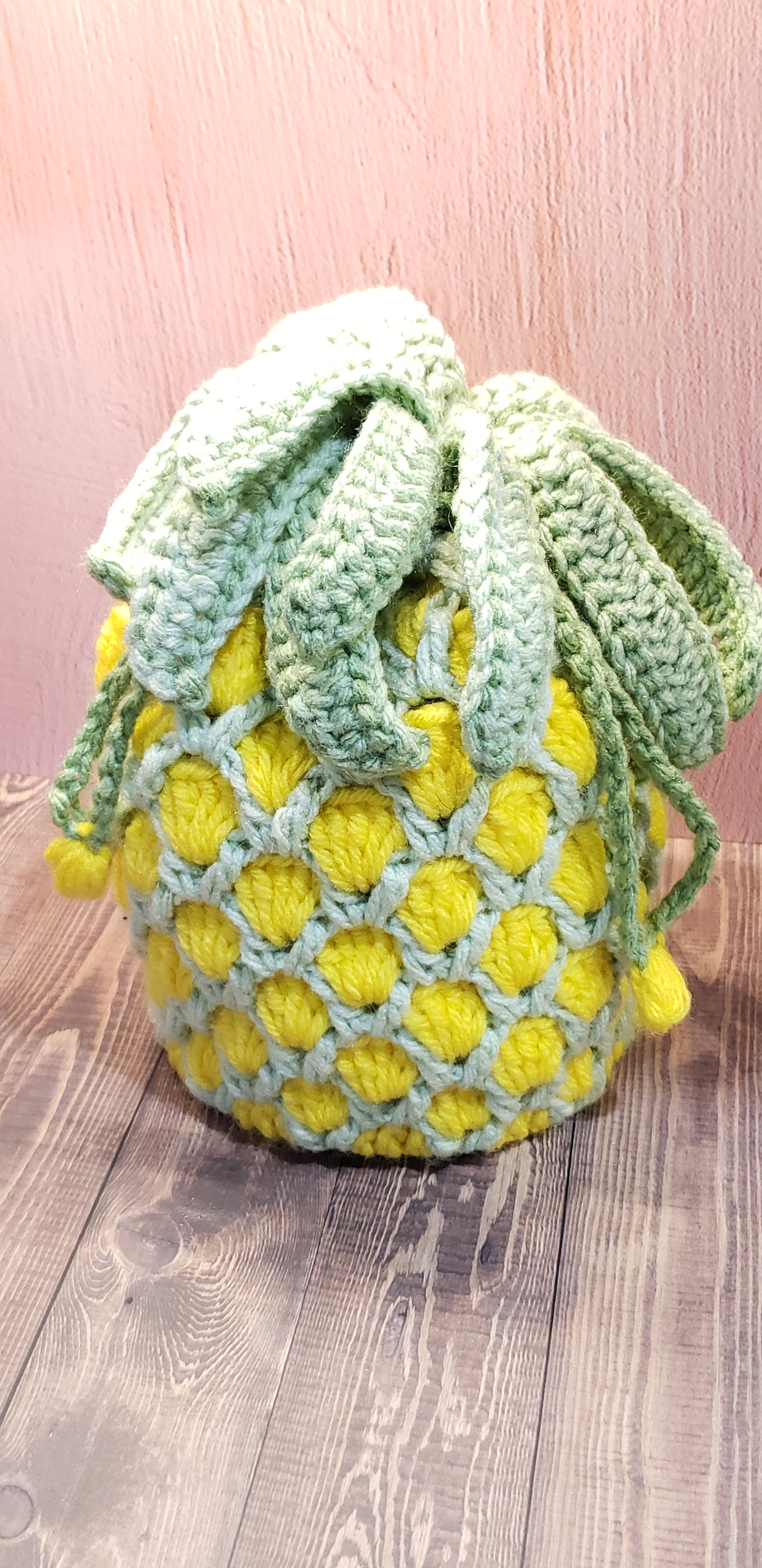 Handmade Crochet Pineapple Handbag Wristlet PB6