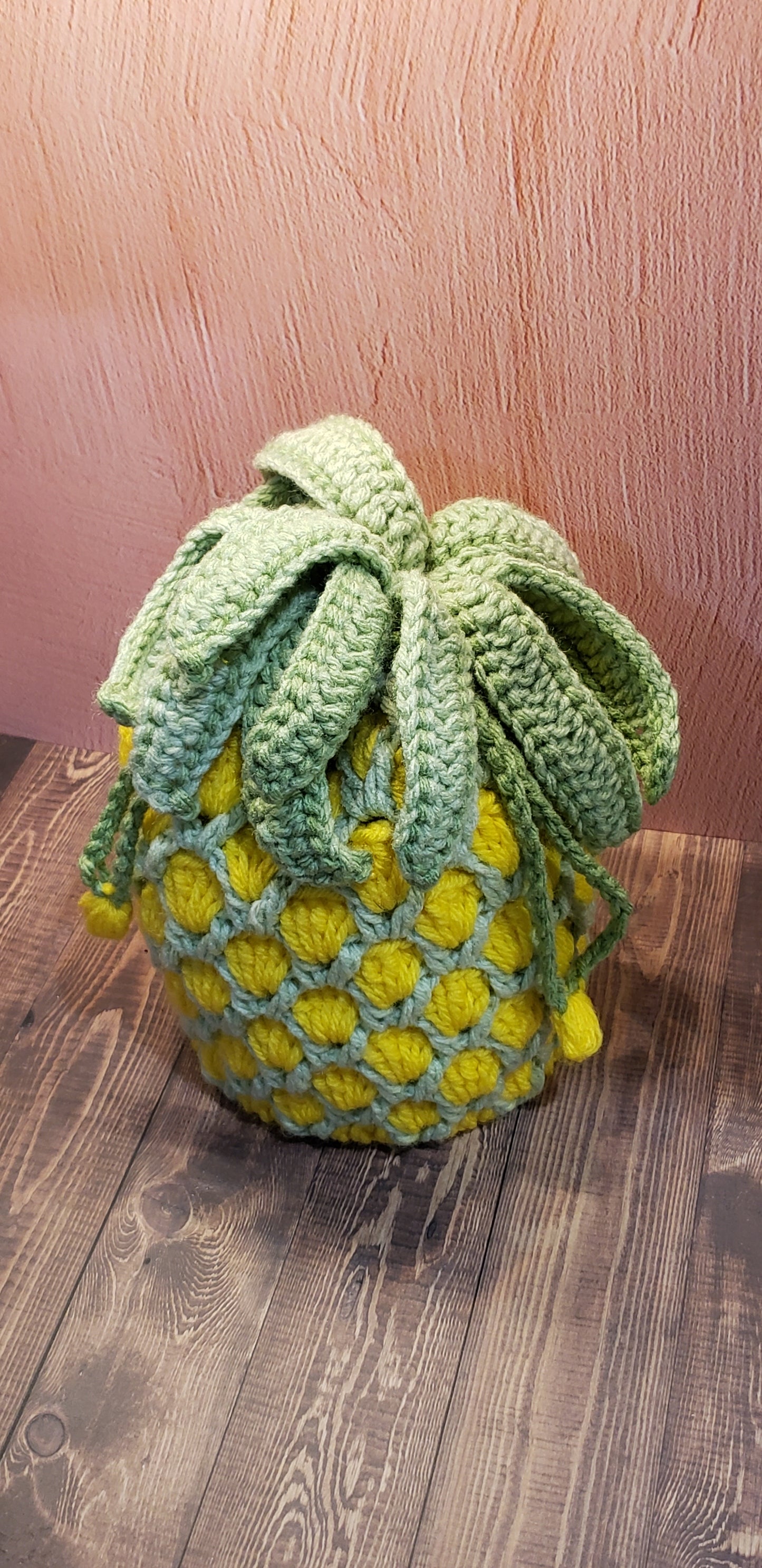 Handmade Crochet Pineapple Handbag Wristlet PB6