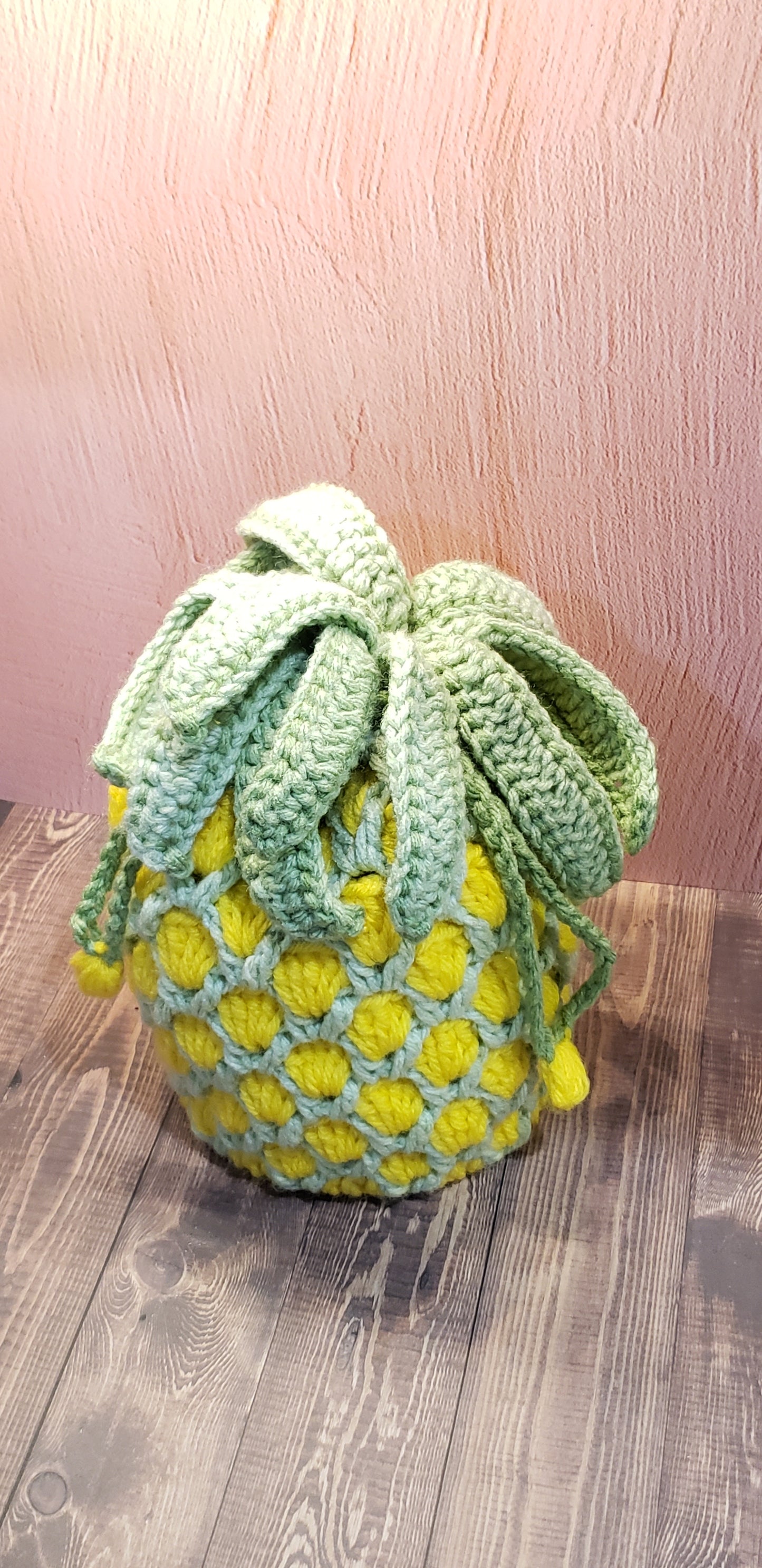 Handmade Crochet Pineapple Handbag Wristlet PB6