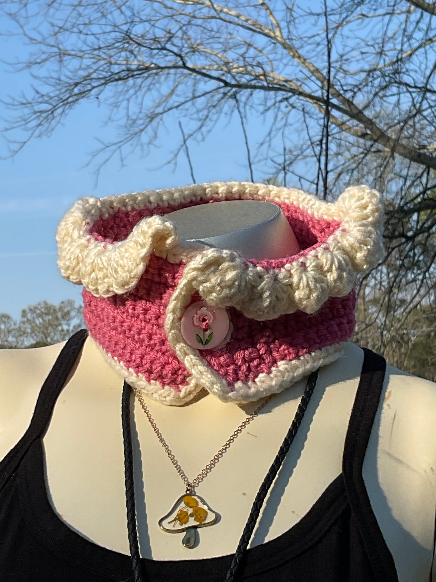 Crochet Super Soft Neck Warmer Rose and Aran