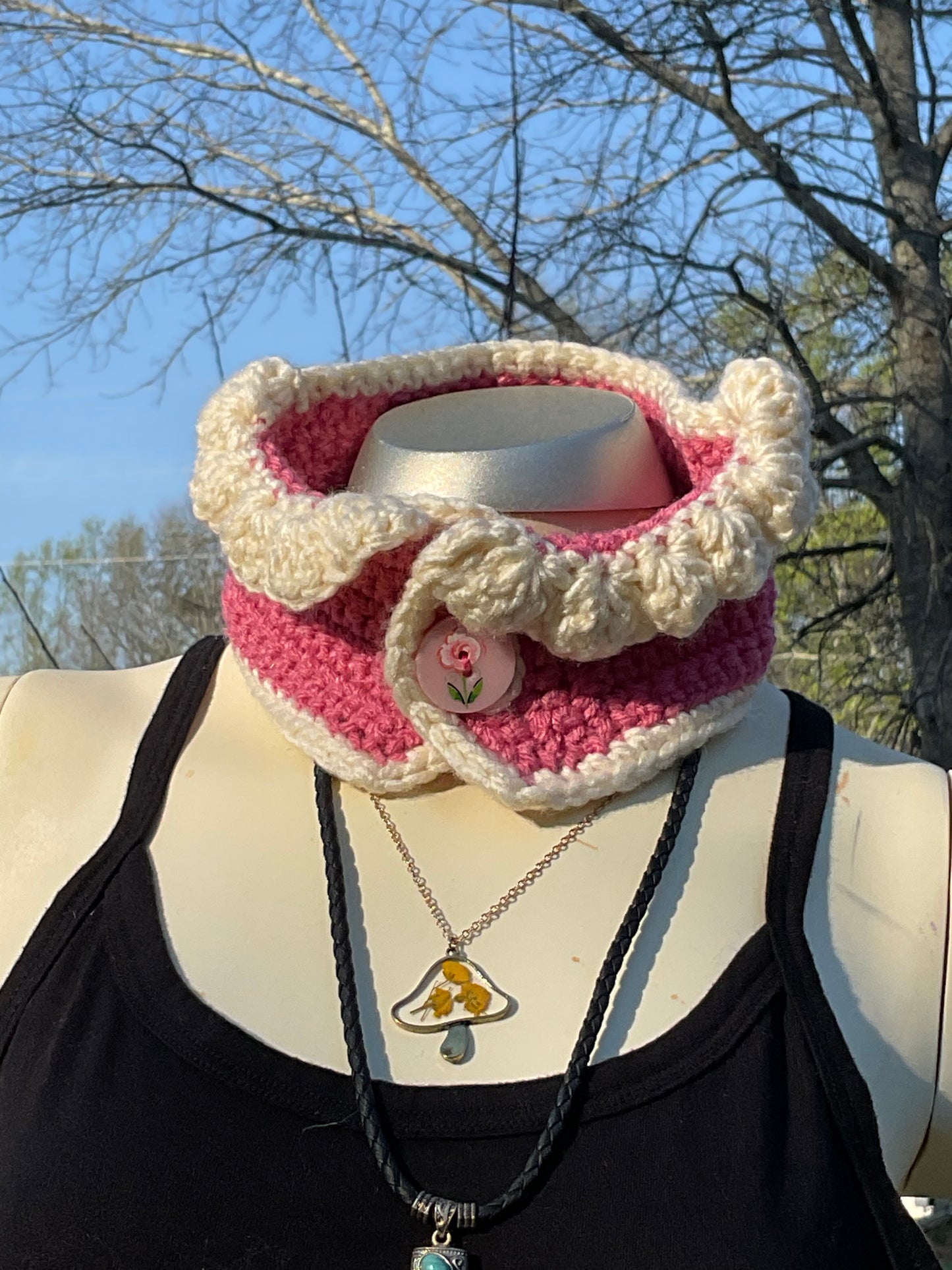 Crochet Super Soft Neck Warmer Rose and Aran