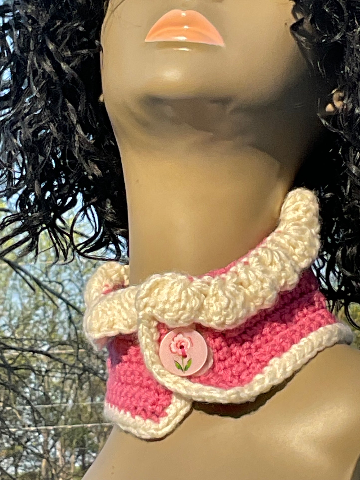 Crochet Super Soft Neck Warmer Rose and Aran