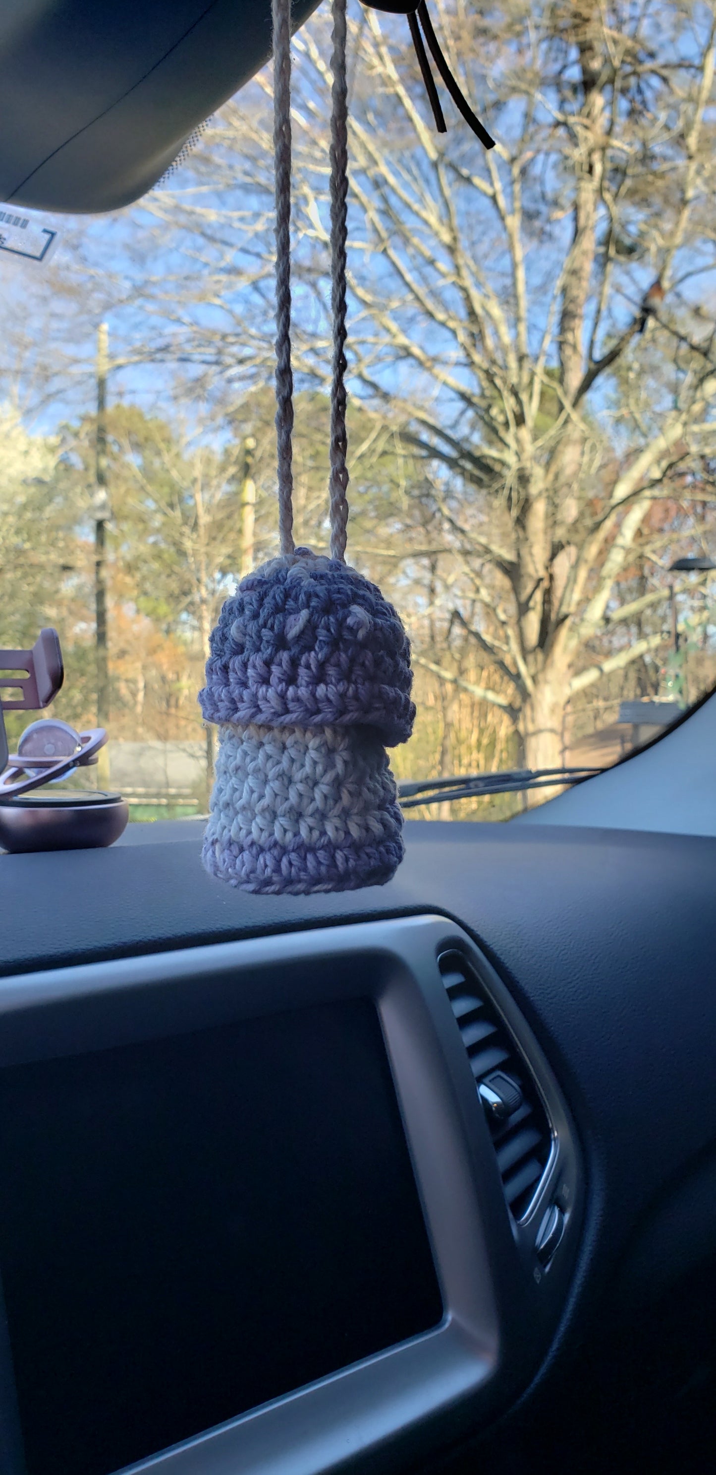 Crochet Mushroom Holder for Rearview Mirror Hideables