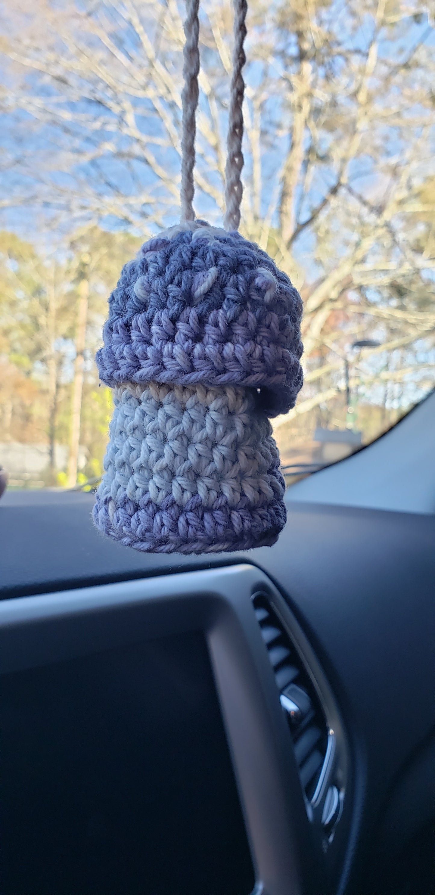 Crochet Mushroom Holder for Rearview Mirror Hideables