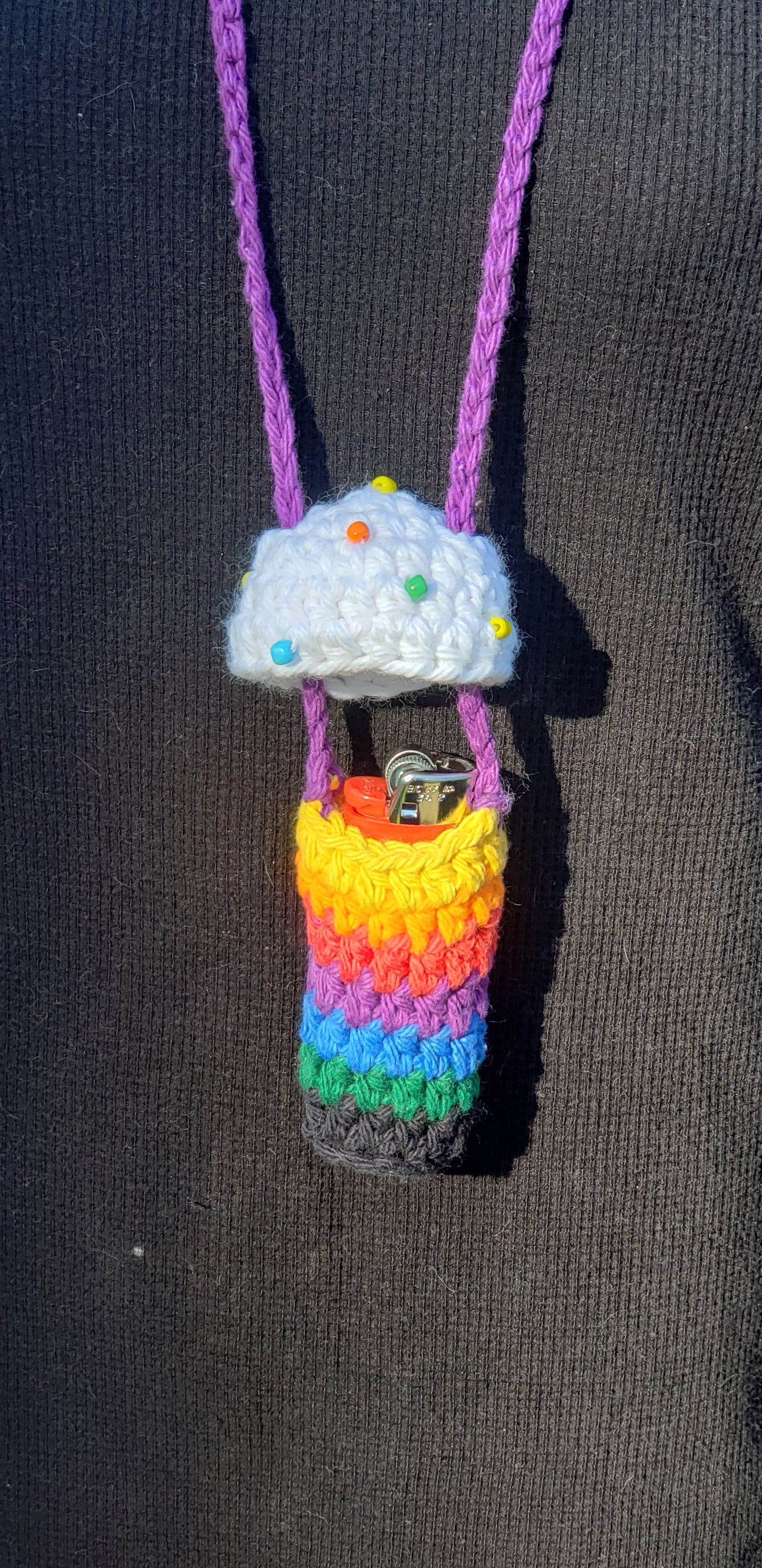 Crochet Mushroom Lip Gloss Lighter Money Holder