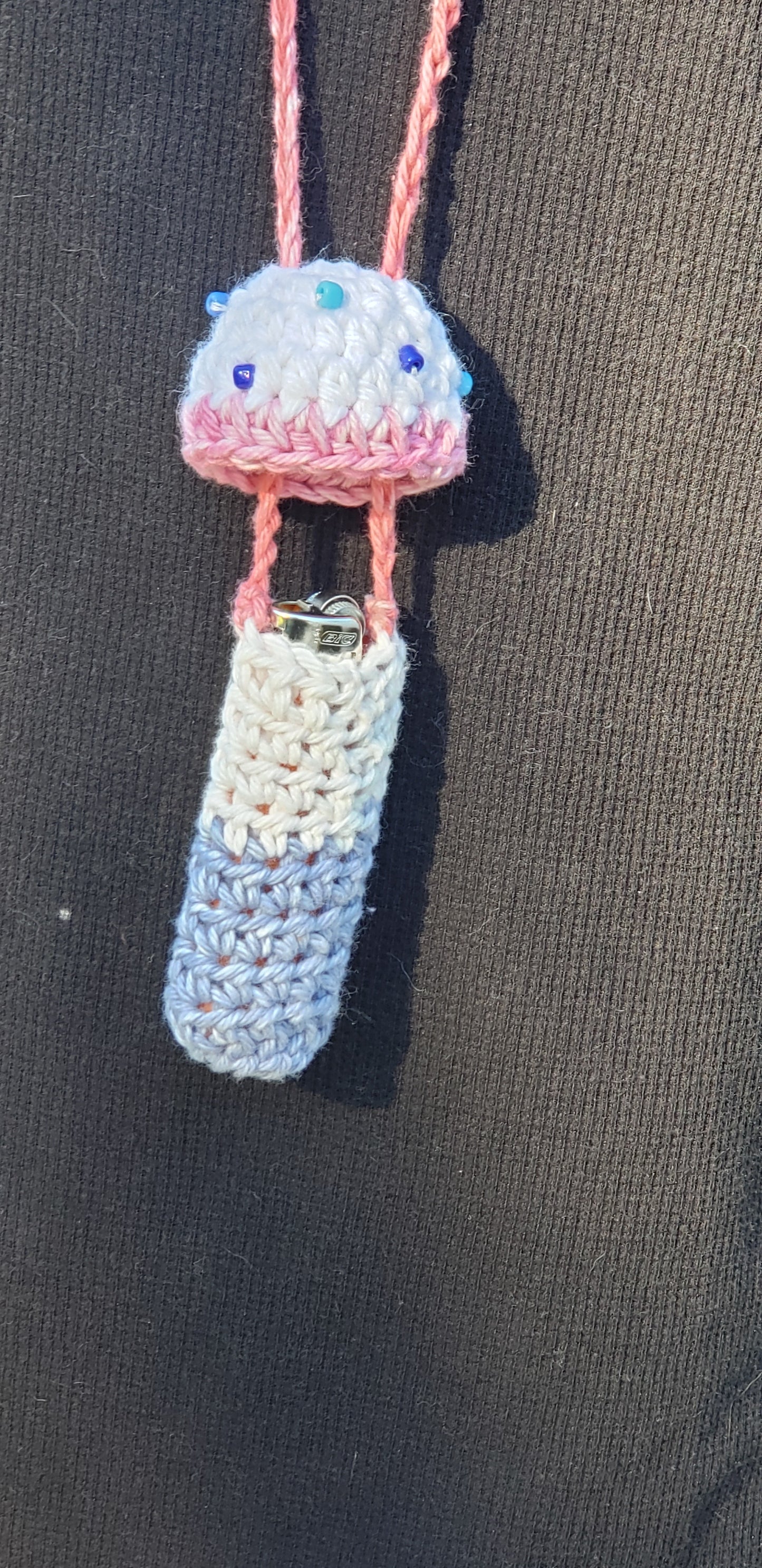 Crochet Mushroom Lip Gloss Lighter Money Holder beaded