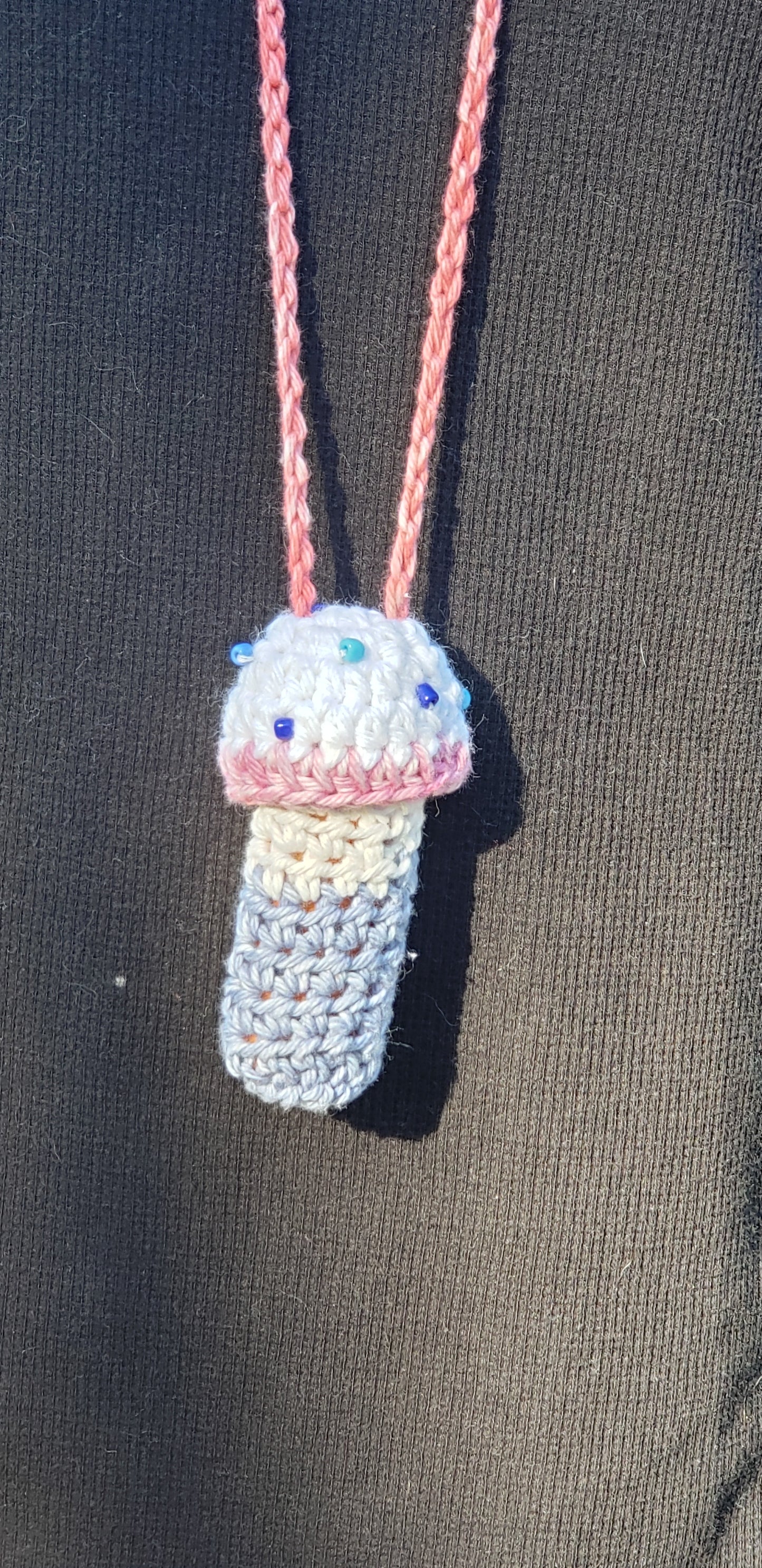 Crochet Mushroom Lip Gloss Lighter Money Holder beaded