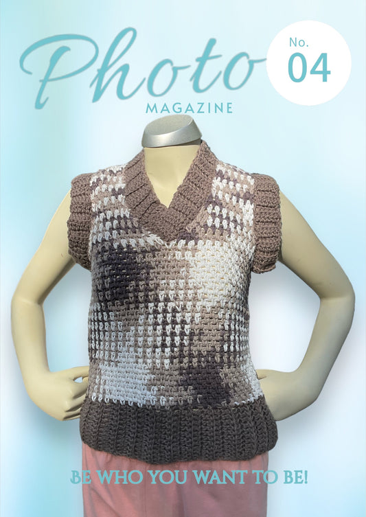 Crochet Top 100% Cotton Sugars & Cream Browns and White