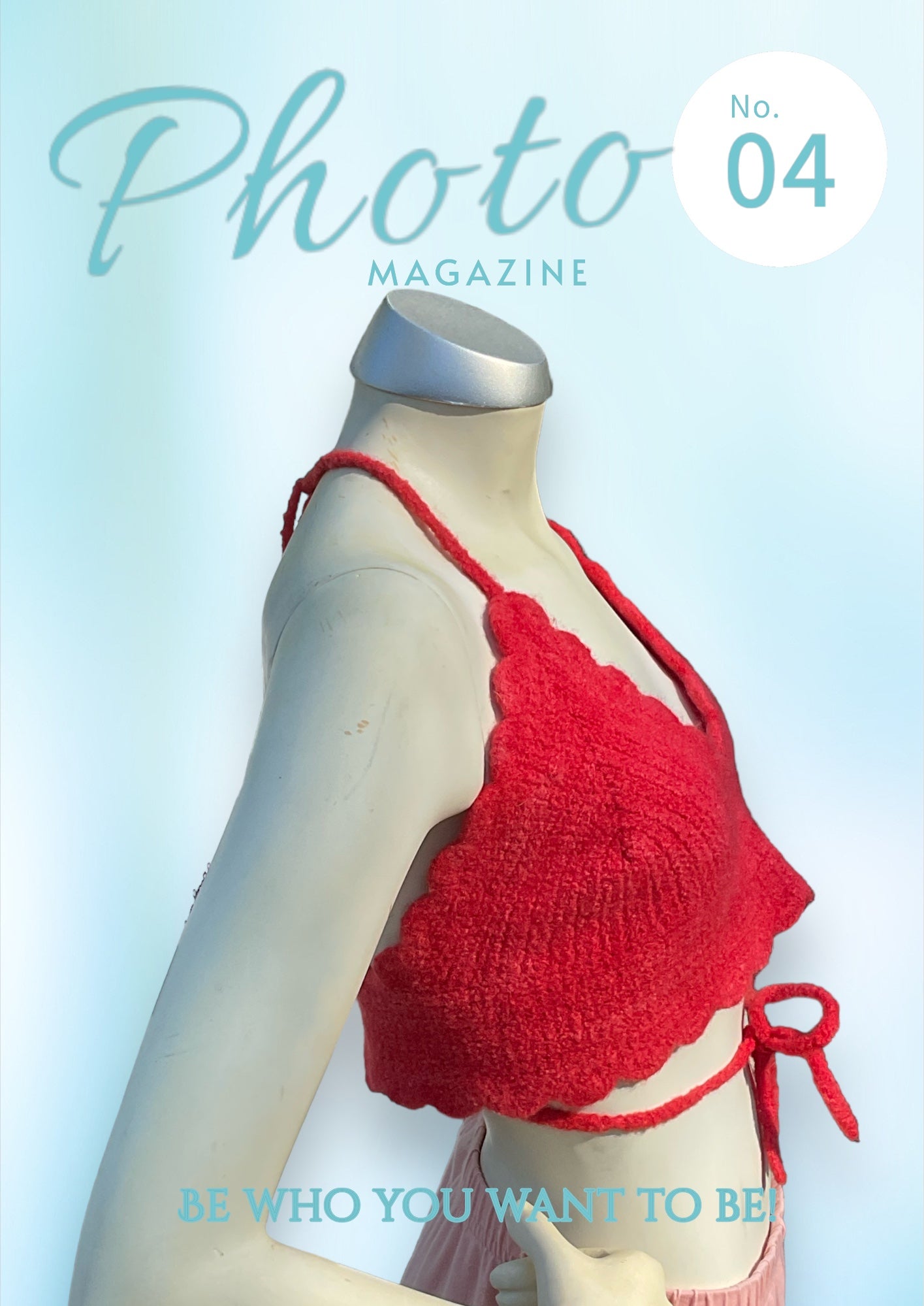 Red Hot Felted Crochet Tank top with 2-way tie