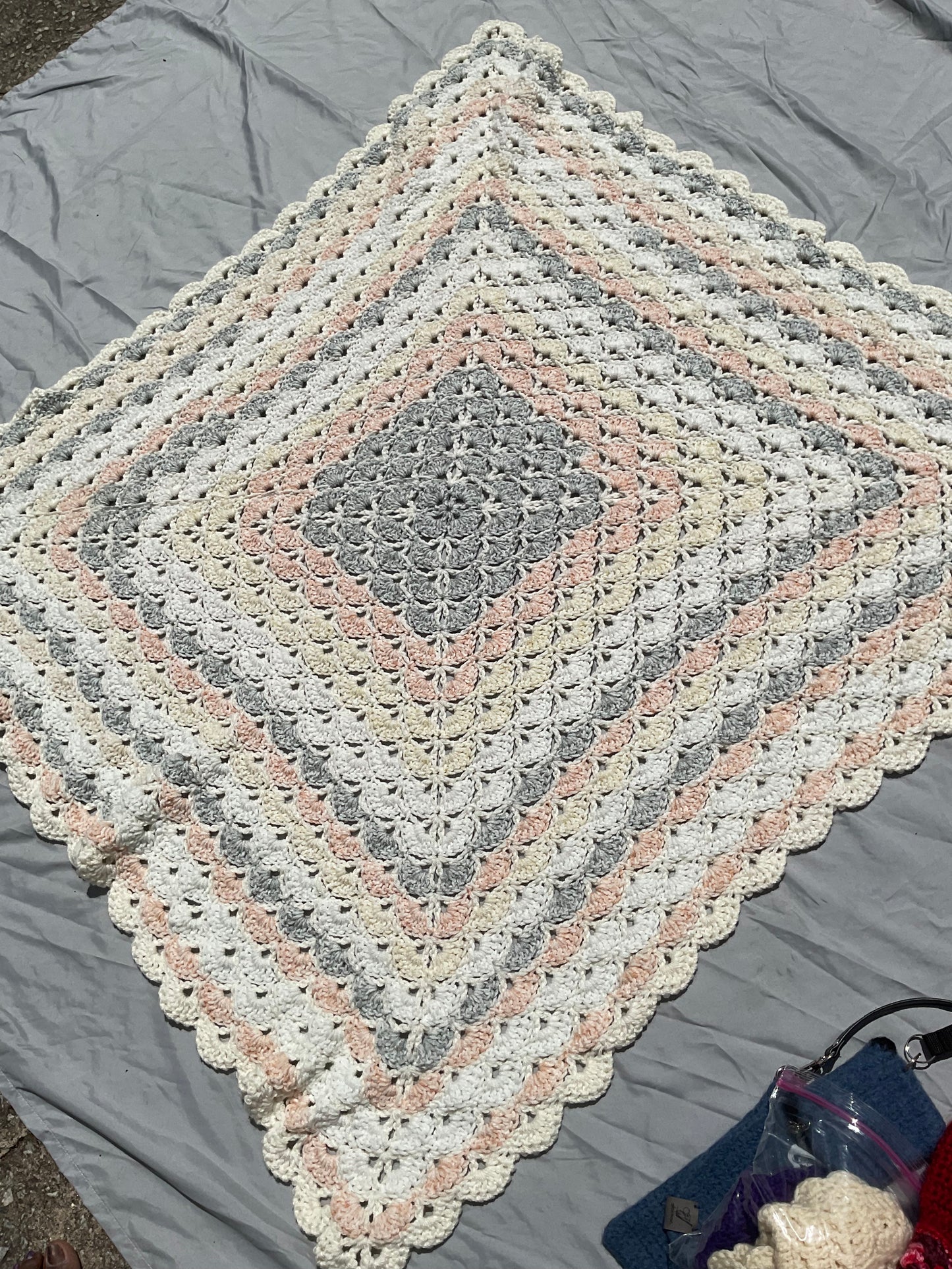 Handmade Crochet Baby Blanket OOAK